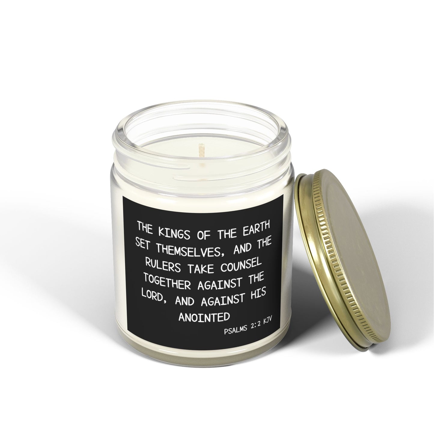 Psalms 2:2 KJV Scented Candle The Kings of the Earth Inspirational Christian Gift for Faith-Based Candle Lovers