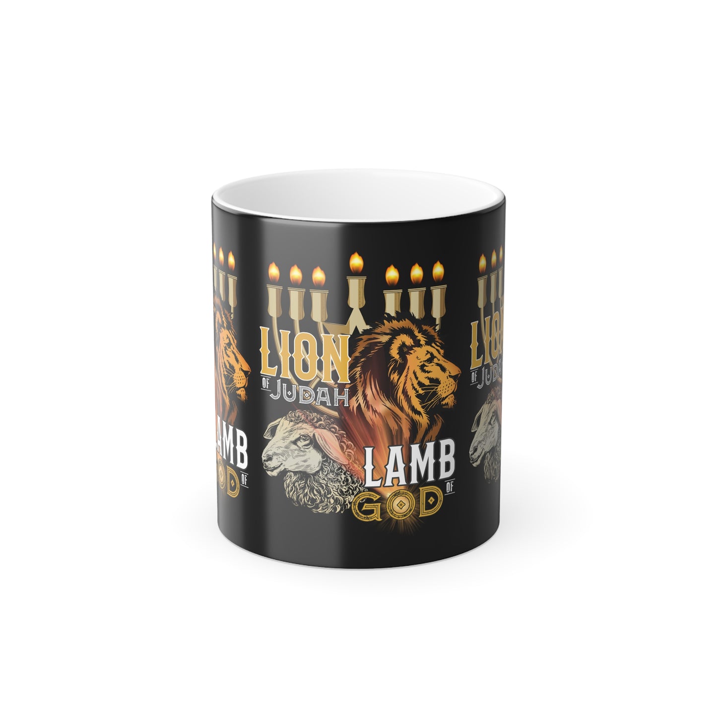 Lion of Judah, Lamb of God Color Morphing Coffee Mug Embrace Faith & Strength