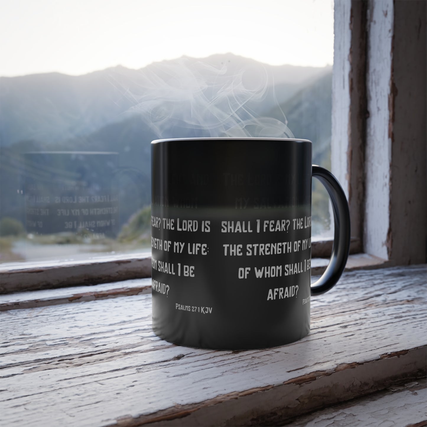 Psalms 27:1 KJV Color Morphing Coffee Mug The Lord is My Light and My Salvation Inspirational Christian Gift for Faith Based Coffee Lovers