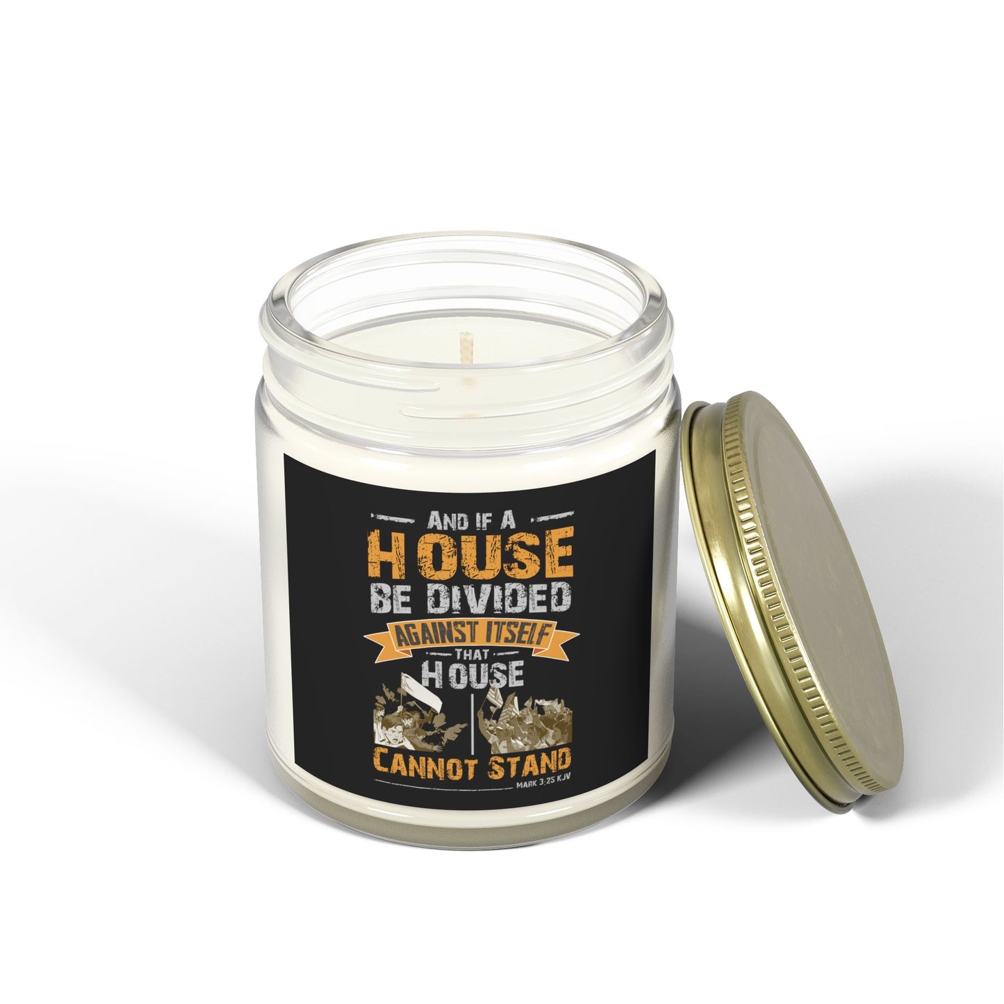 Mark 3:25 KJV Scented Candle A House Divided Cannot Stand Influential Christian Gift for Candle Lovers