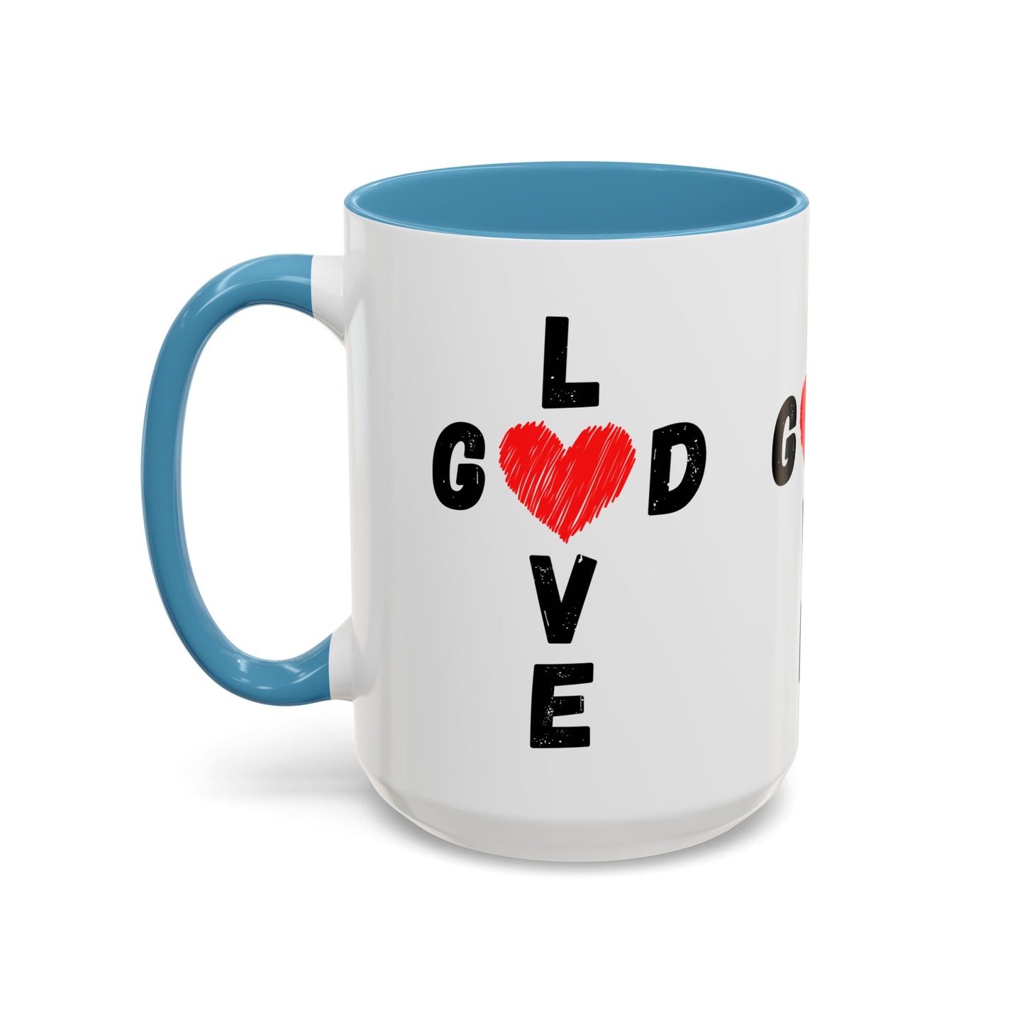 Love God Cross Shaped Coffee Mug Inspirational Christian Gift for Faith-Based Living