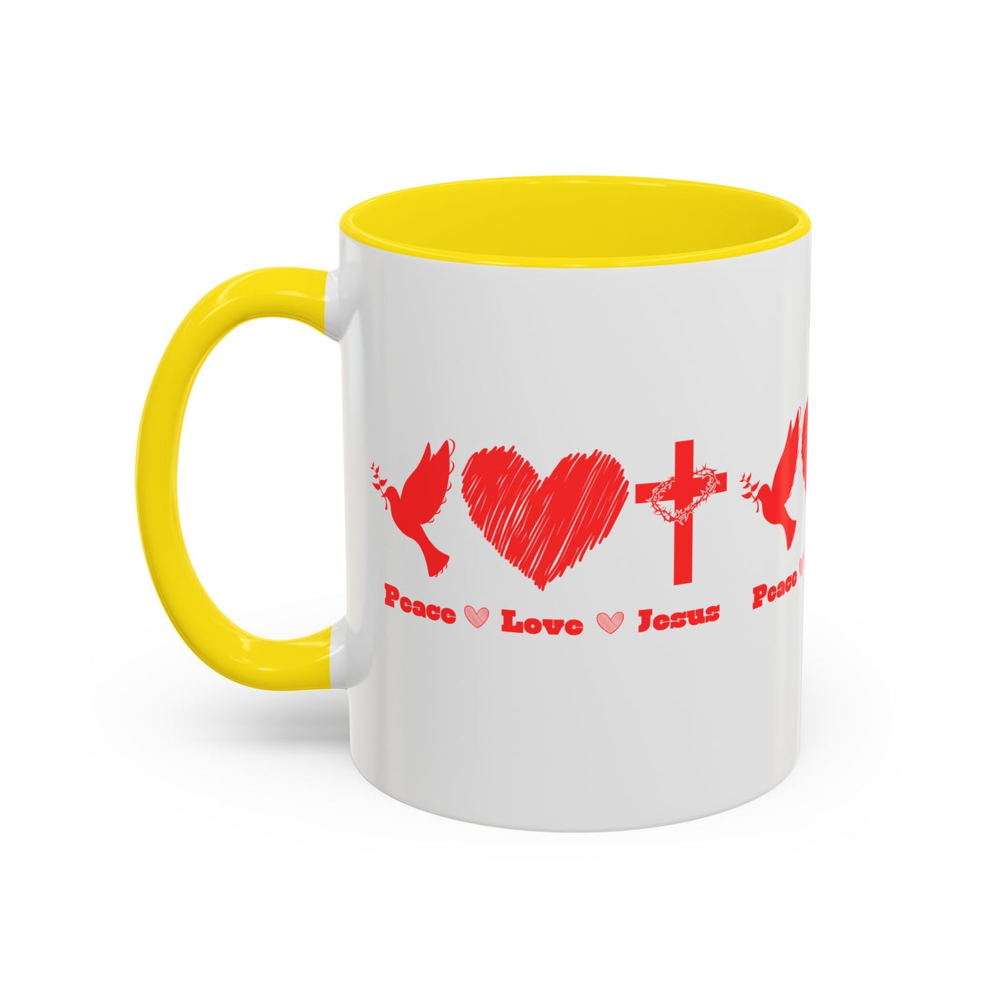 Peace Love Jesus Coffee Mug Faith Based Christian Gift