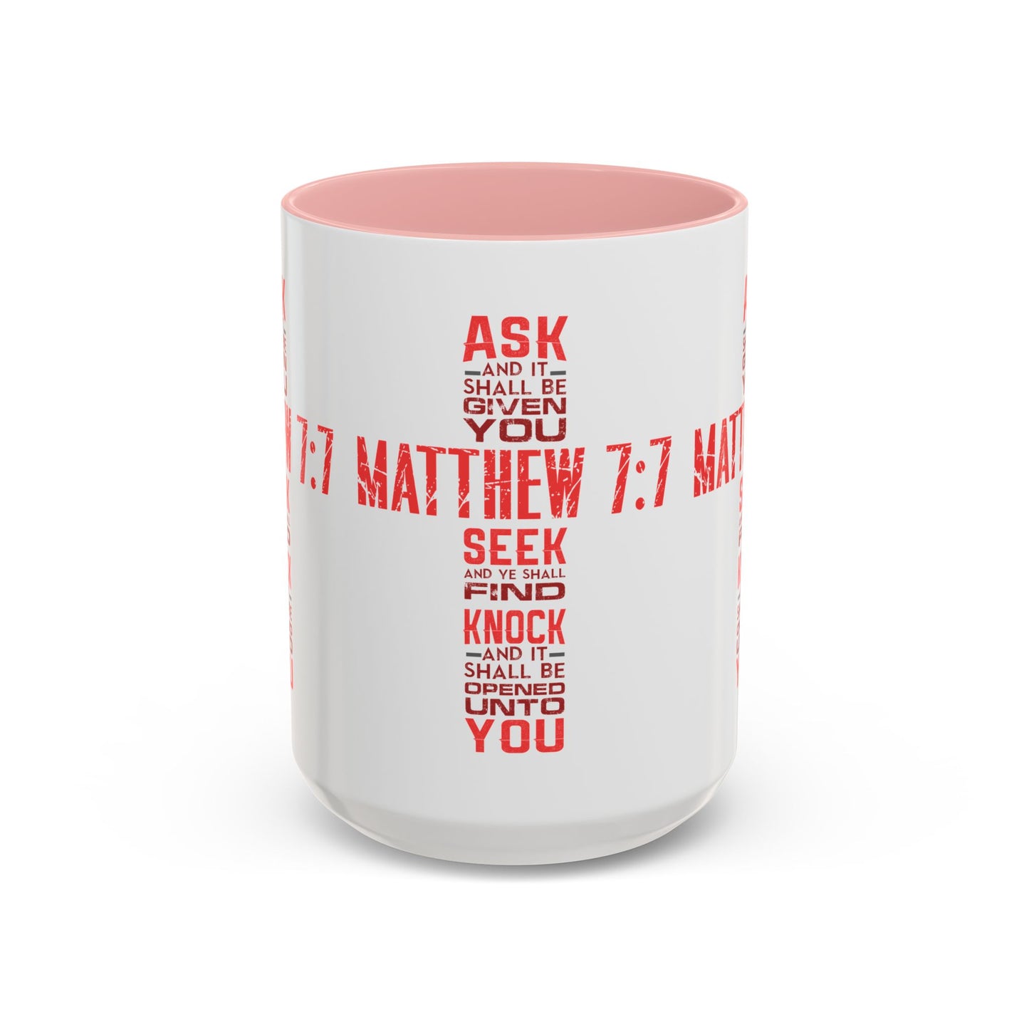 Seek and Find: Matthew 7:7 KJV Bible Verse Coffee Mug Inspirational Christian Gift