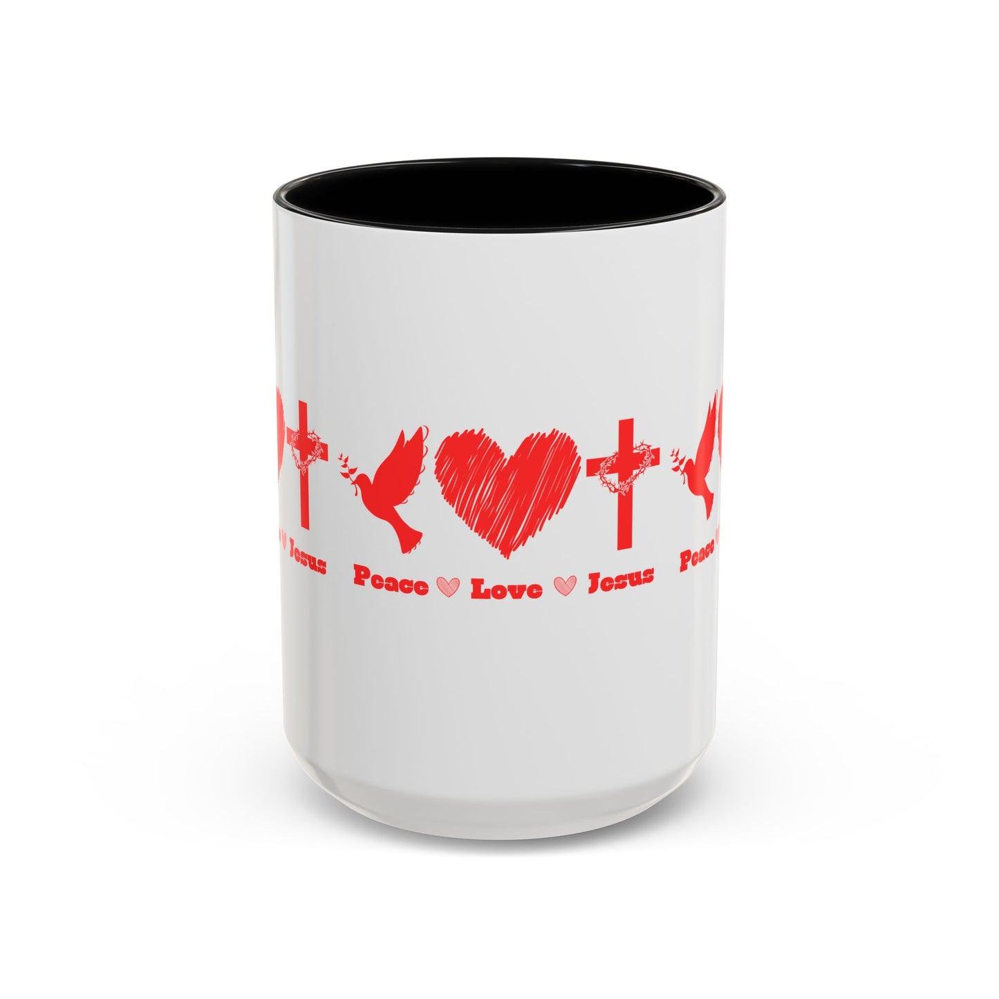 Peace Love Jesus Coffee Mug Faith Based Christian Gift