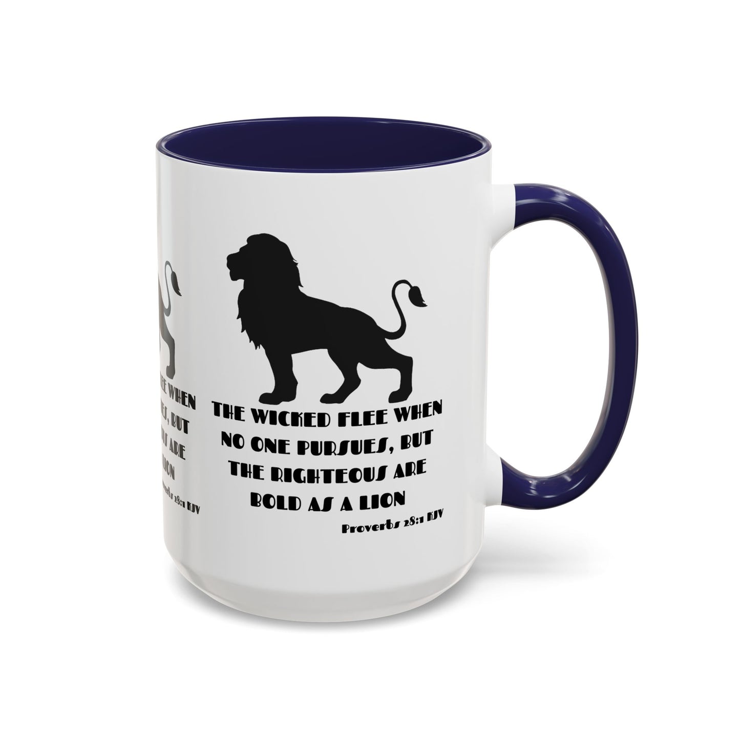 Proverbs 28:1 KJV Coffee Mug The Righteous Are Bold as a Lion Christian Gift for Faith-Based Living