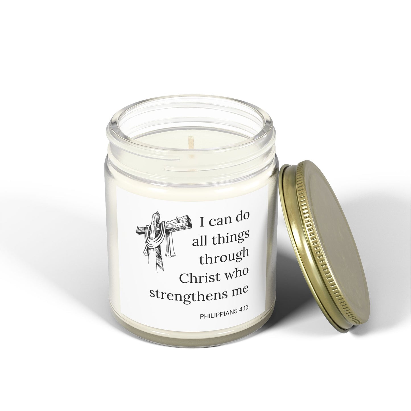 Philippians 4:13 KJV Scented Candle Biblical Strength and Empowerment