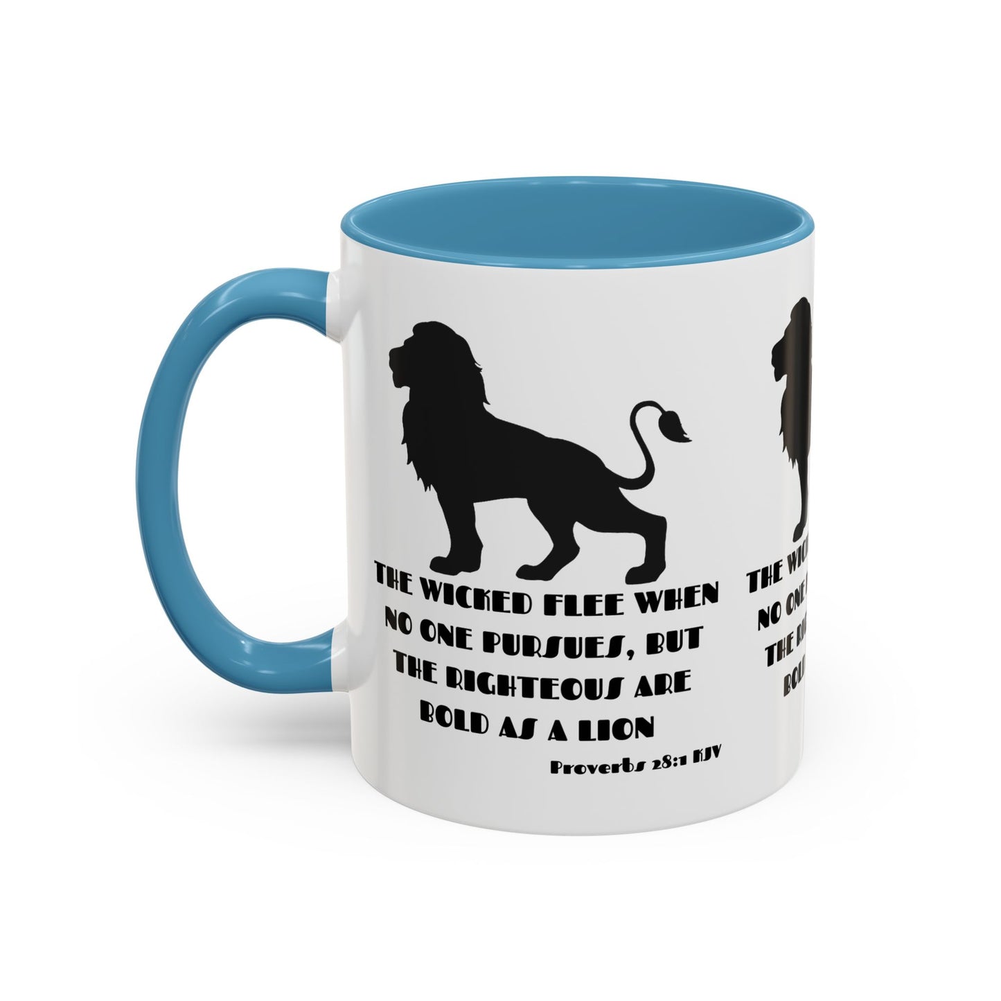 Proverbs 28:1 KJV Coffee Mug The Righteous Are Bold as a Lion Christian Gift for Faith-Based Living