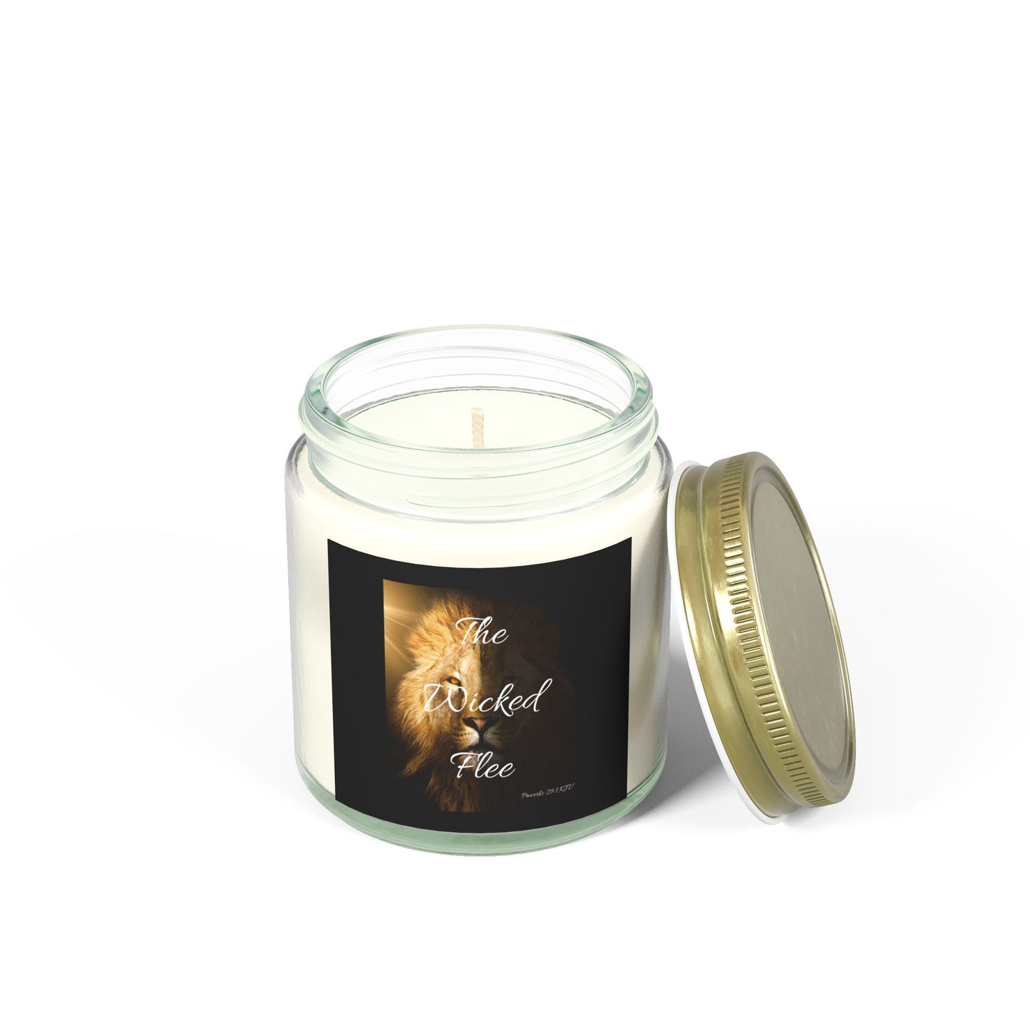 Proverbs 28:1 KJV Scented Candle The Righteous Are Bold As A Lion Faith Based Christian Gift