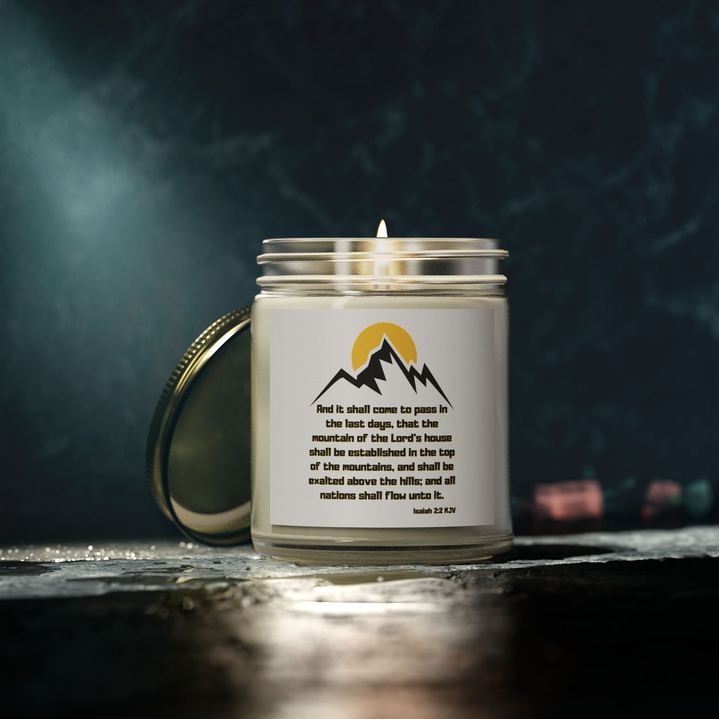 Isaiah 2:2 KJV Scented Candle Inspirational Faith-Based Gift for Believers