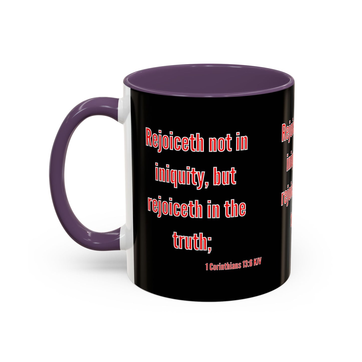 1 Corinthians 13:6 KJV Coffee Mug Rejoiceth in the Truth Inspirational Faith Based Gift For Believers