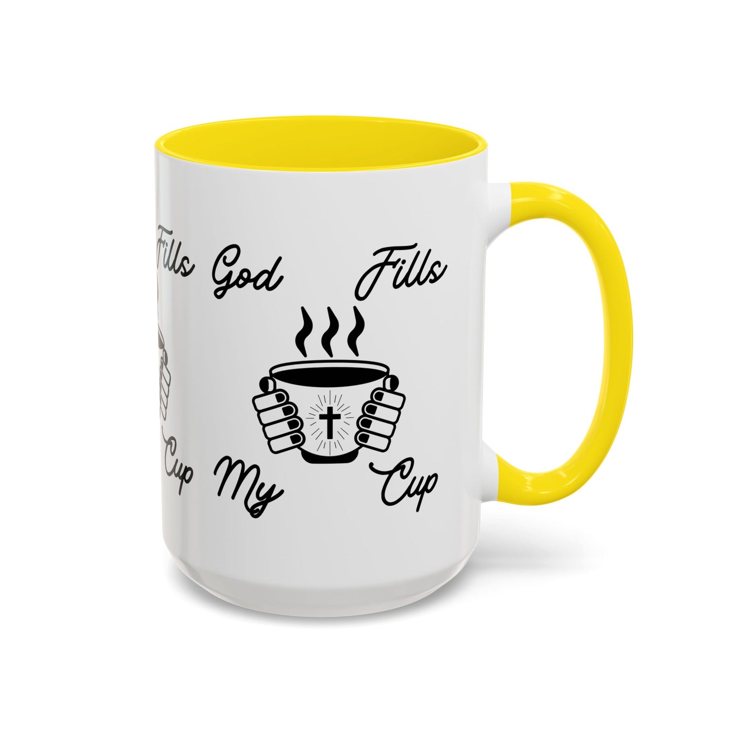 God Fills My Cup Coffee Mug Inspirational Christian Gift for Faith and Encouragement for Coffee Lovers