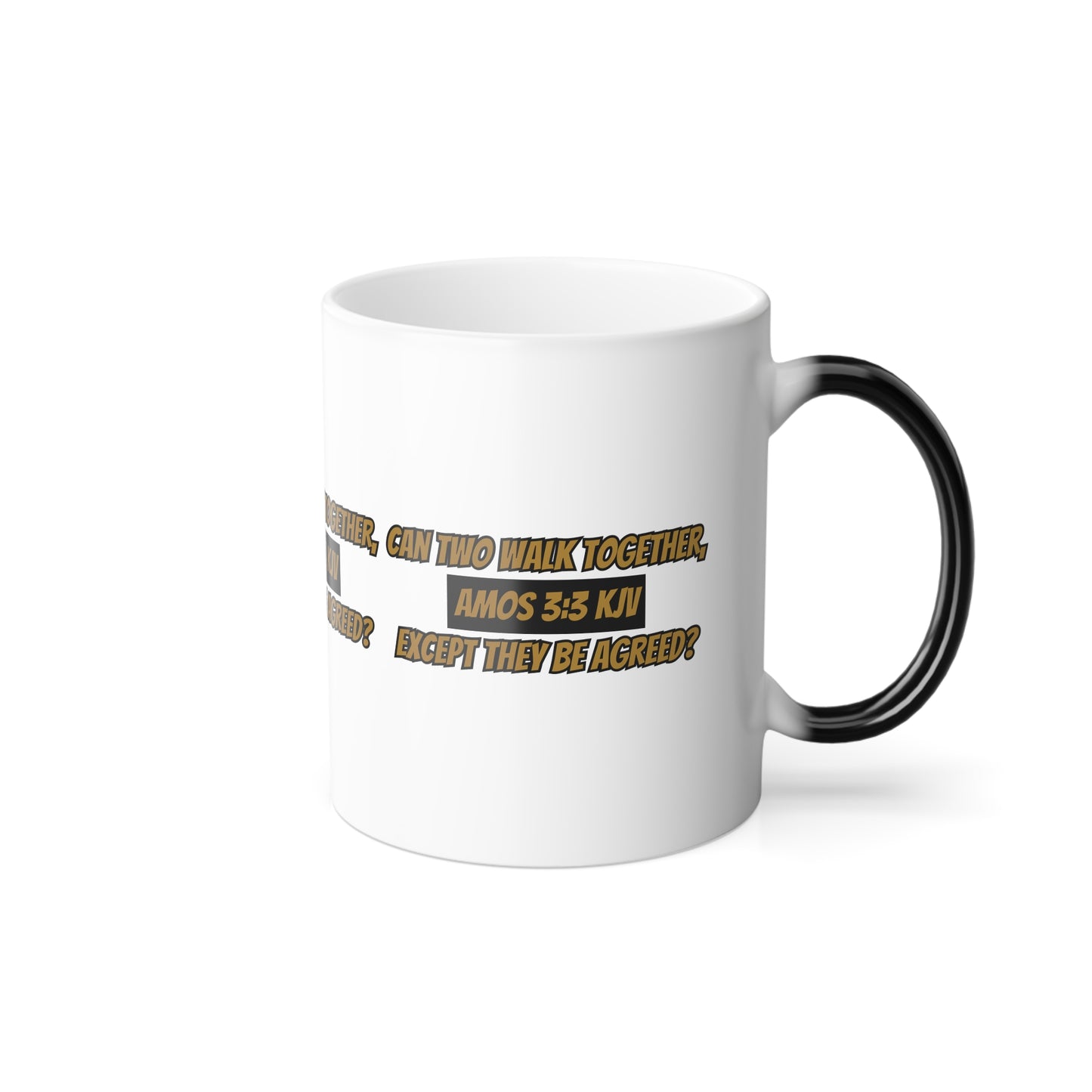 Inspirational Amos 3:3 KJV Bible Verse Color Morphing Coffee Mug Perfect Christian Gift