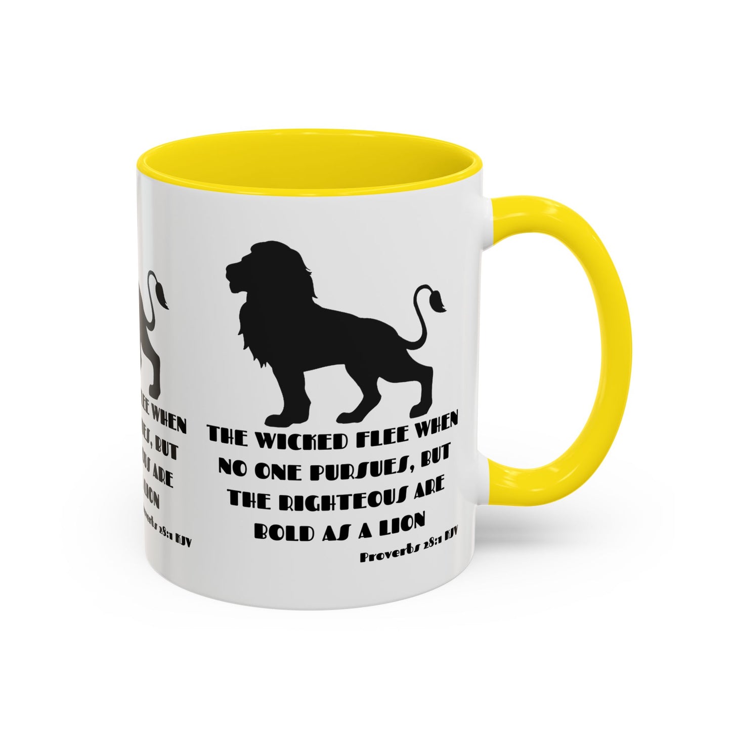 Proverbs 28:1 KJV Coffee Mug The Righteous Are Bold as a Lion Christian Gift for Faith-Based Living