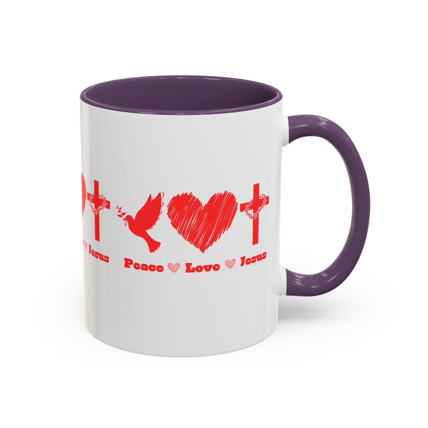 Peace Love Jesus Coffee Mug Faith Based Christian Gift