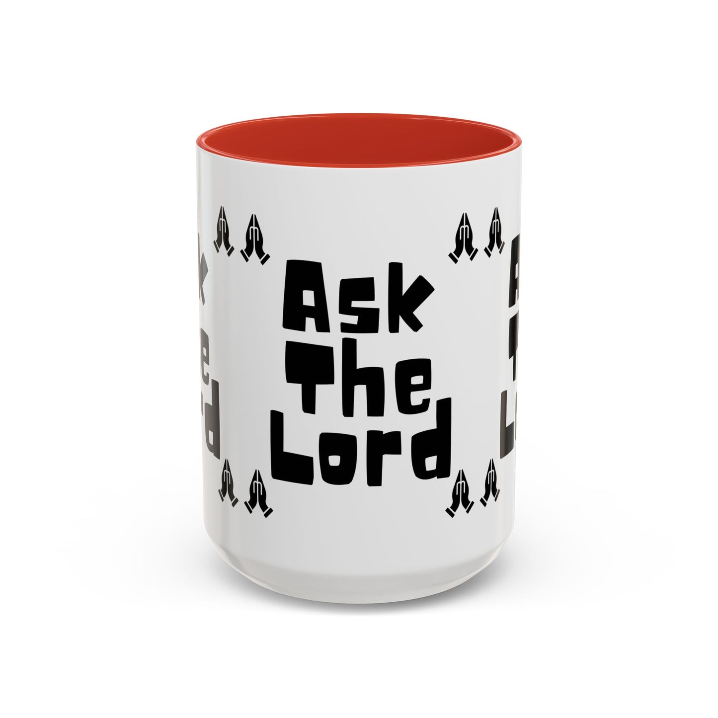 Ask The Lord Coffee Mug with Praying Hands Biblical Christian Gift for Faith-Based Living