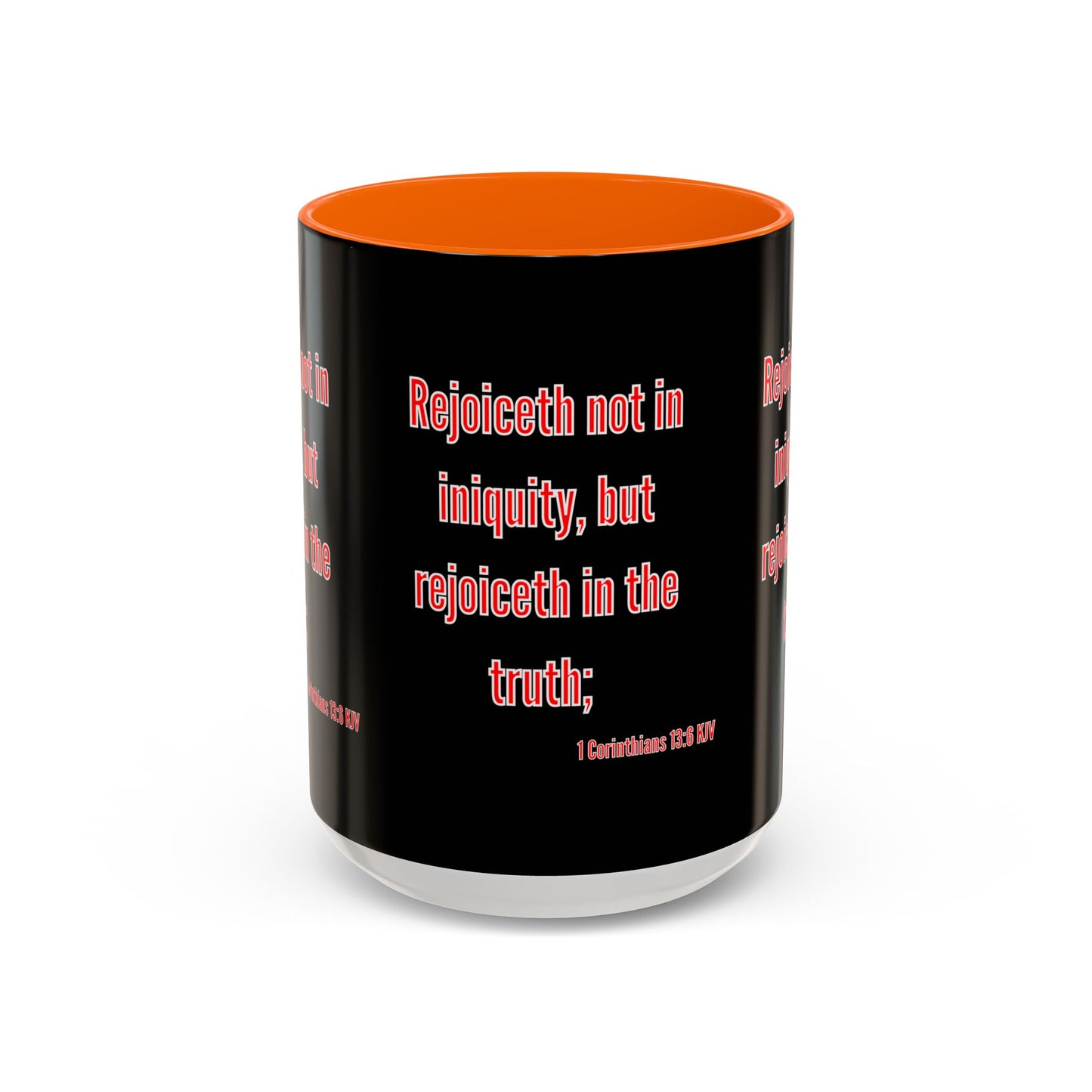 1 Corinthians 13:6 KJV Coffee Mug Rejoiceth in the Truth Inspirational Faith Based Gift For Believers