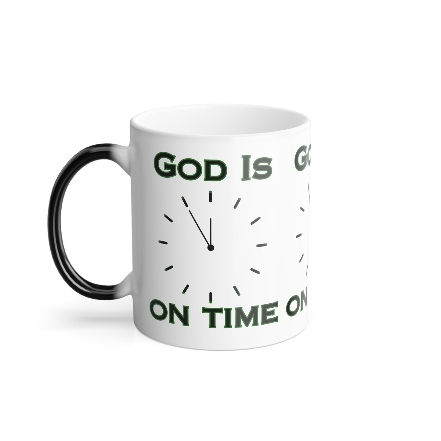 God Is On Time Color Morphing Coffee Mug Biblical Christian Gift for Faith-Based Coffee Lovers