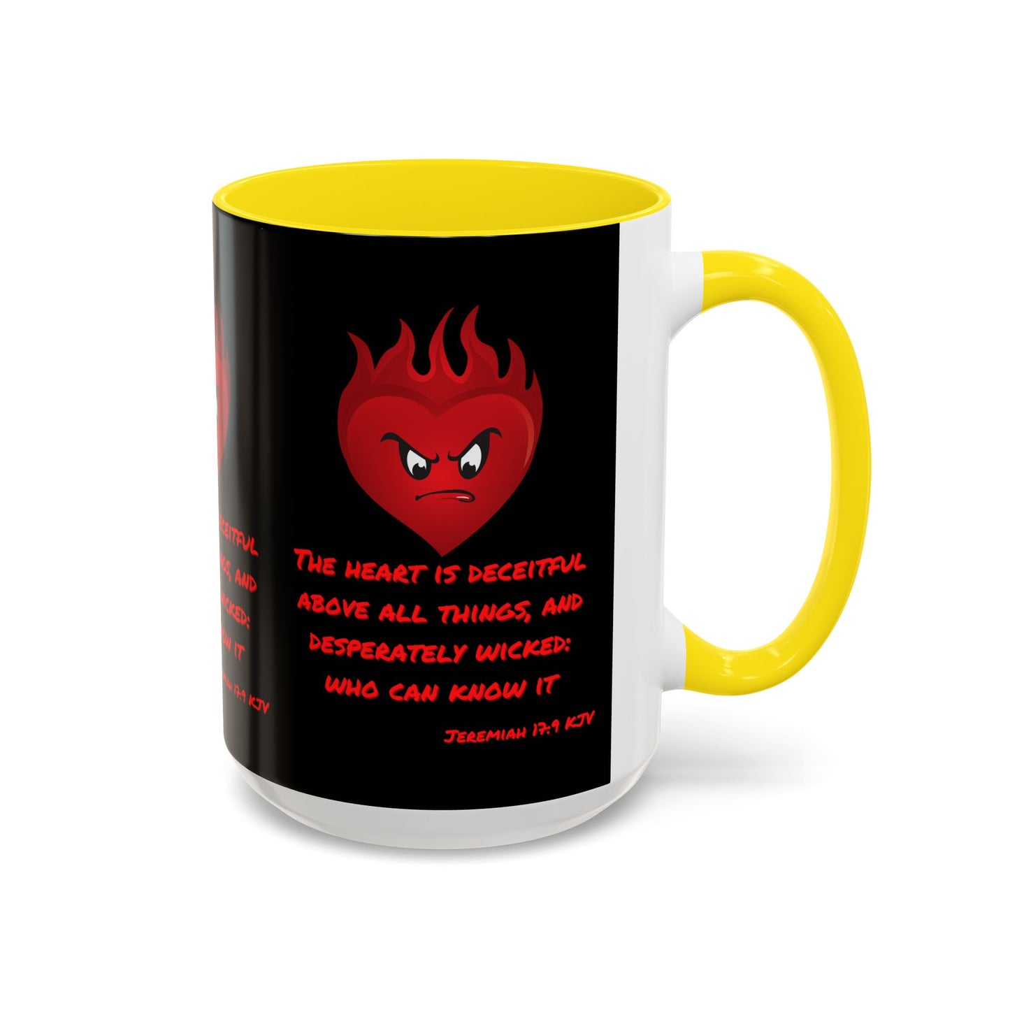 Jeremiah 17:9 KJV Coffee Mug The Heart is Deceitful Biblical Christian Gift for Faith-Based Coffee Lovers