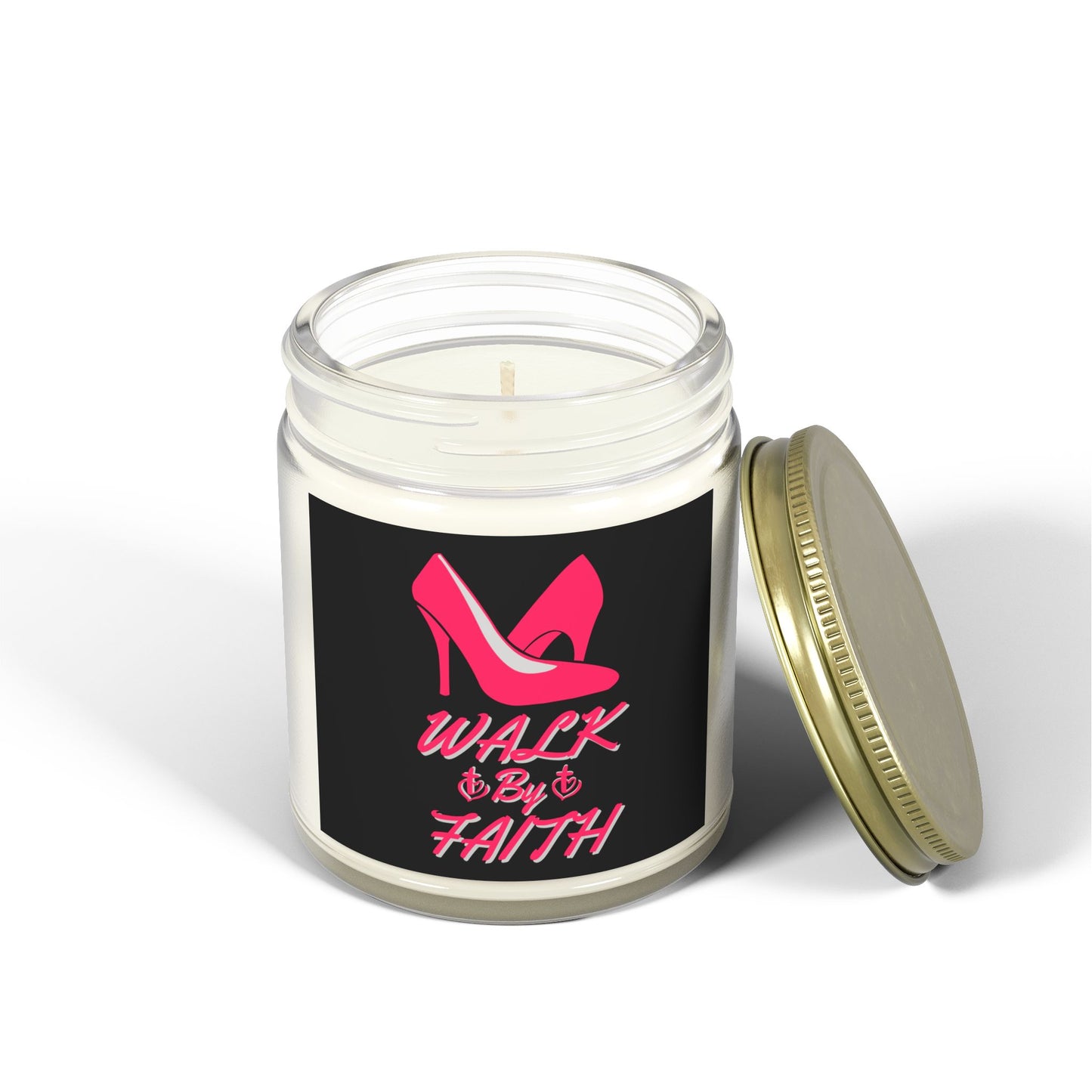 Walk By Faith Biblical Scented Candle with High Heel Design Christian Gift for Her