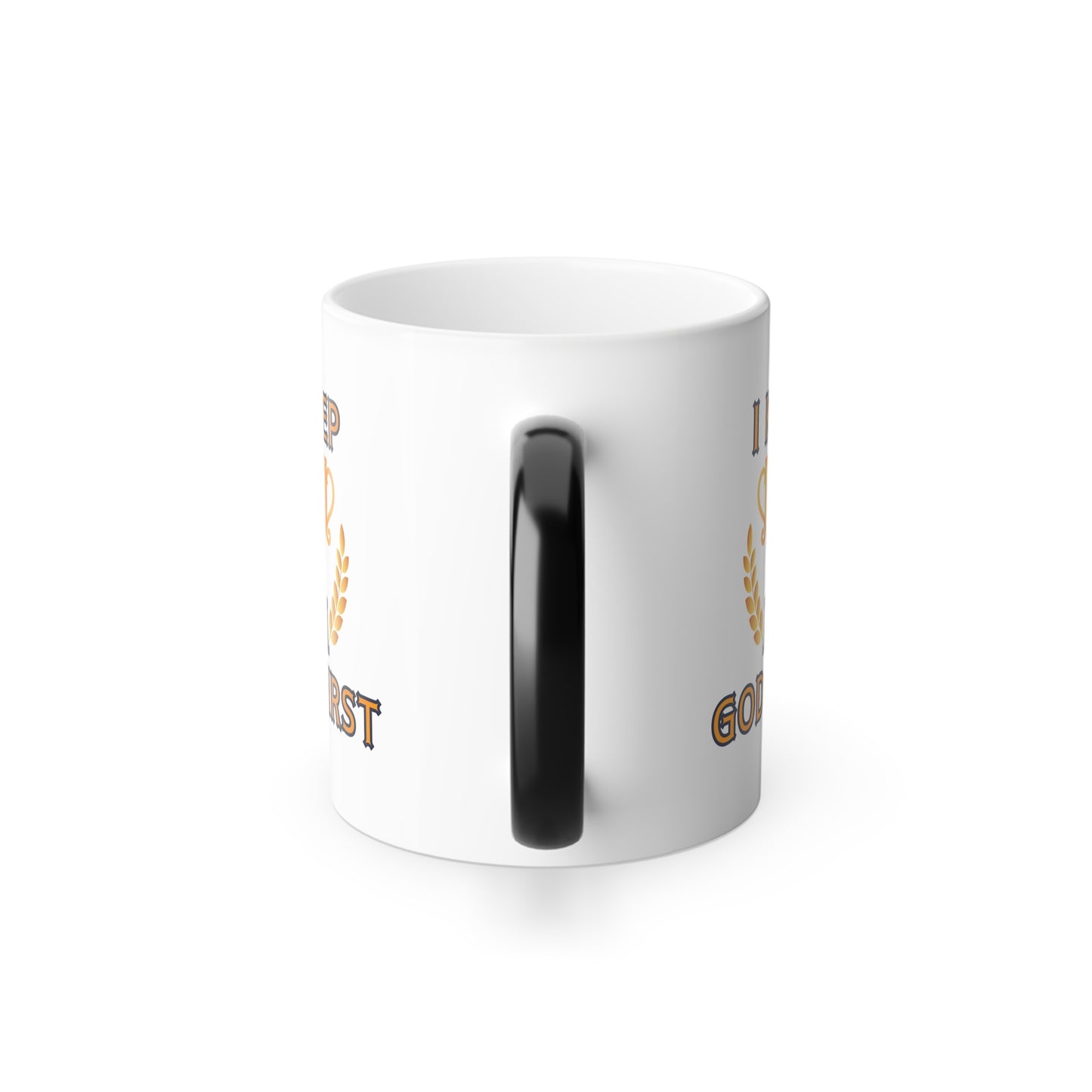 I Keep God First Color Morphing Coffee Mug Inspirational Christian Gift for Faith-Based Living