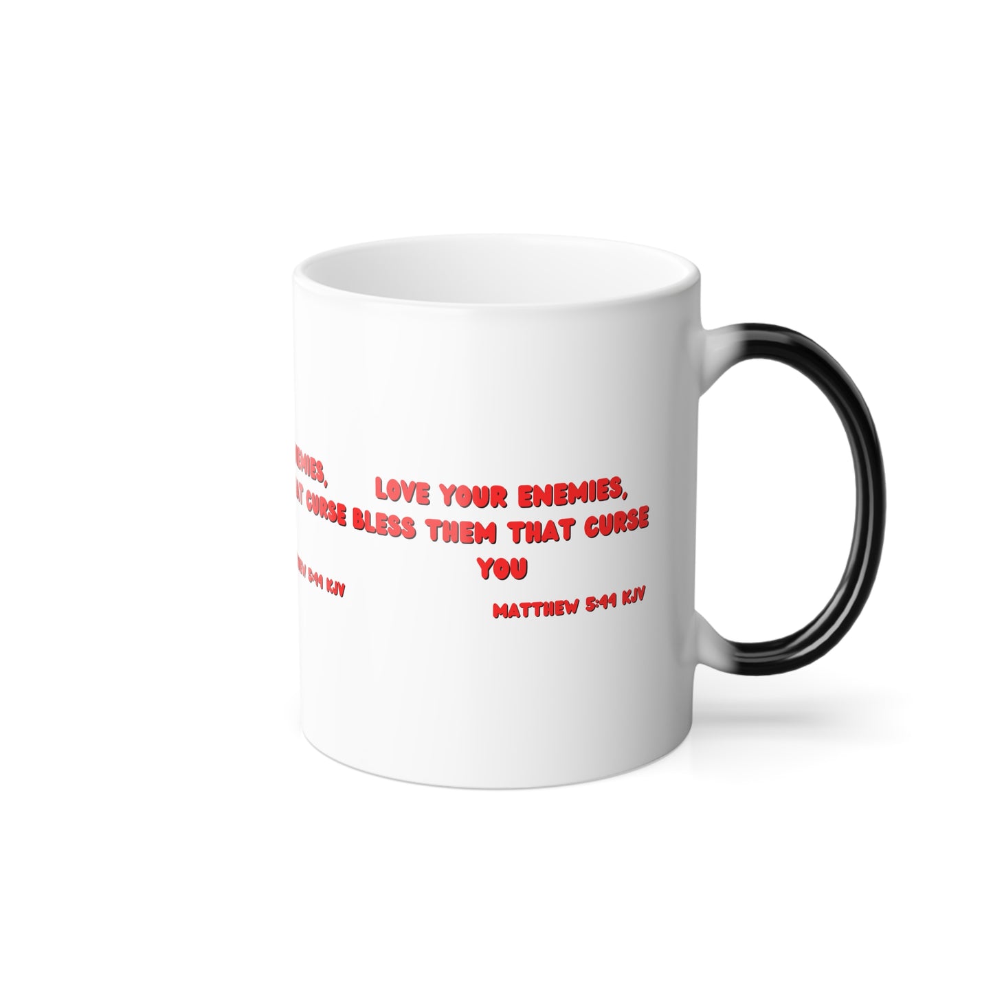 Matthew 5:44 KJV Color Morphing Coffee Mug Love Your Enemies Biblical Christian Gift for Faith-Based Living