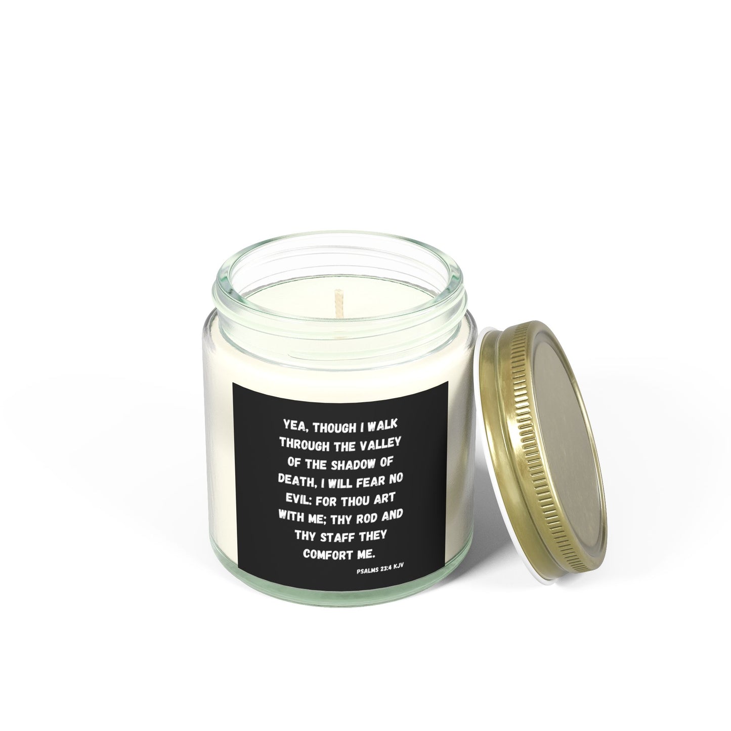 Psalms 23:4 KJV Scented Candle I Will Fear No Evil Inspirational Christian Gift