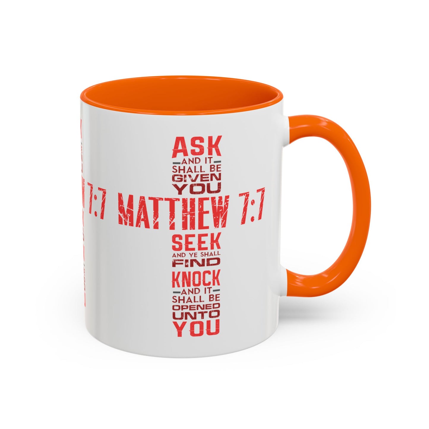 Seek and Find: Matthew 7:7 KJV Bible Verse Coffee Mug Inspirational Christian Gift