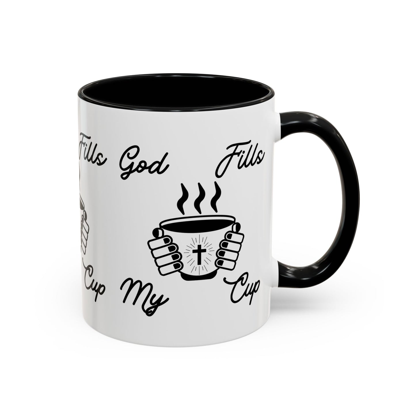 God Fills My Cup Coffee Mug Inspirational Christian Gift for Faith and Encouragement for Coffee Lovers