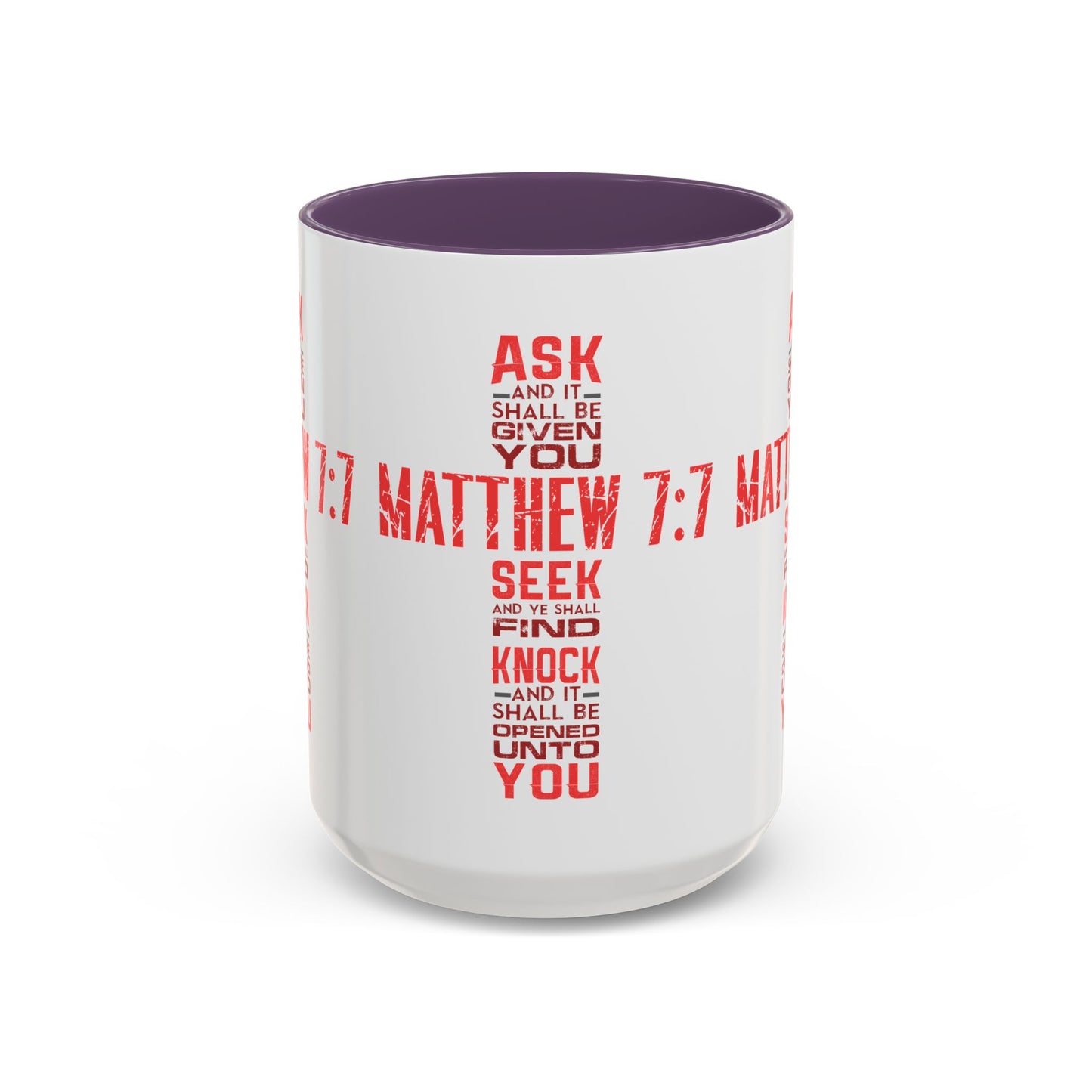 Seek and Find: Matthew 7:7 KJV Bible Verse Coffee Mug Inspirational Christian Gift