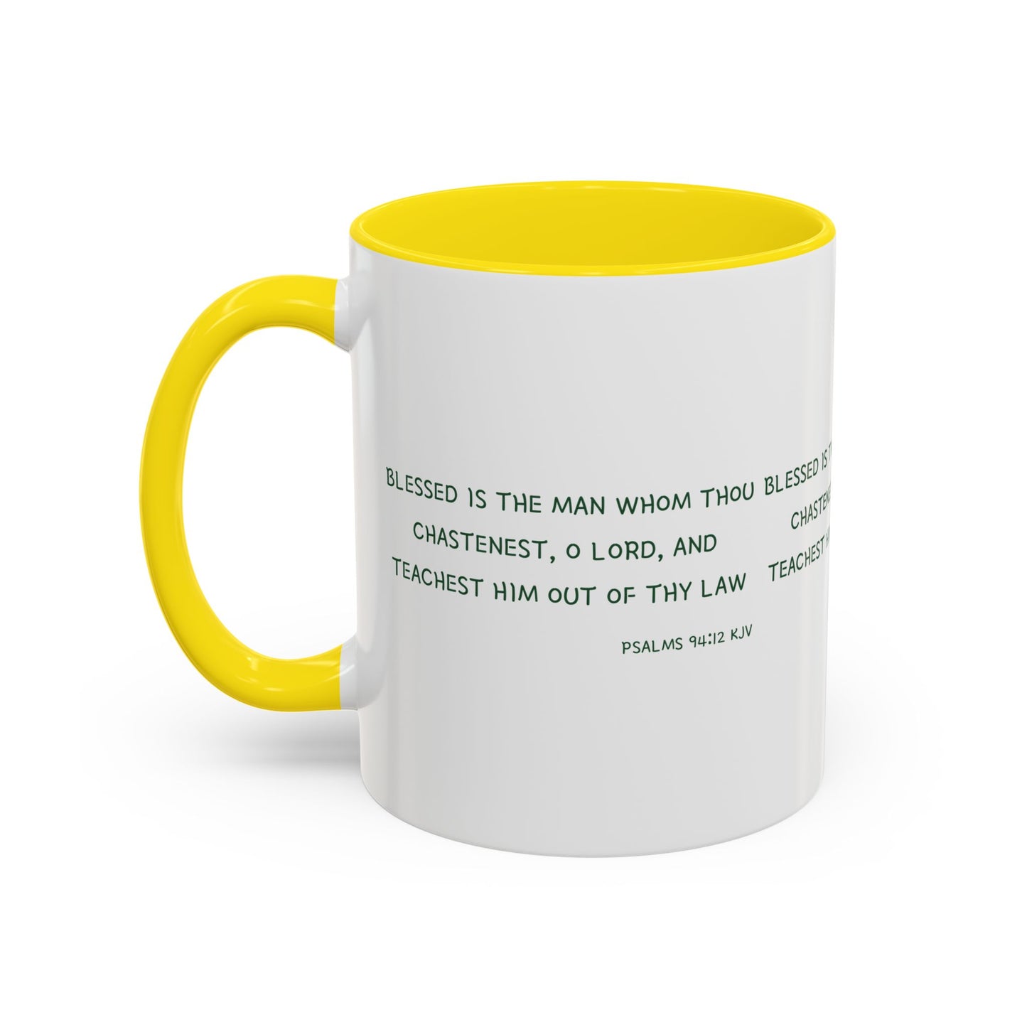 Psalms 94:12 KJV Coffee Mug Blessed is the Man Biblical Christian Gift for Faith-Based Coffee Lovers