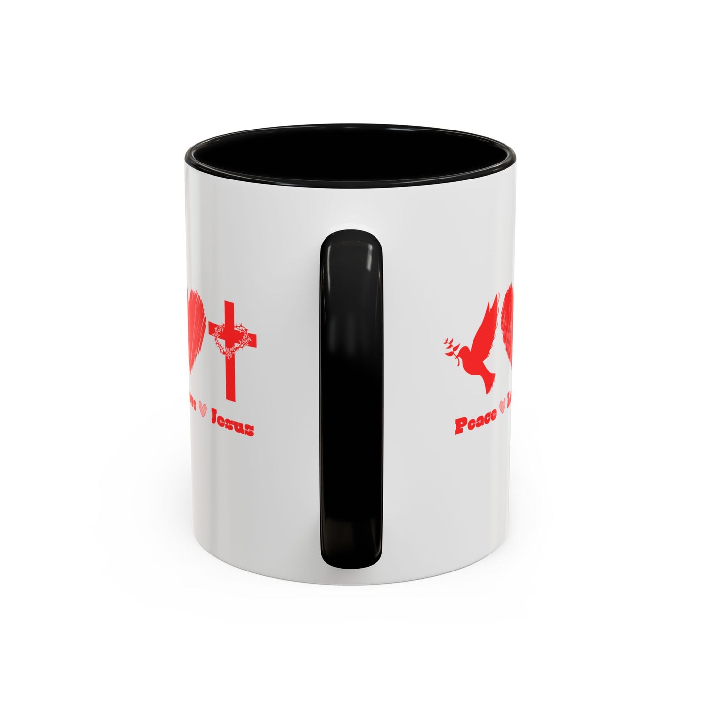 Peace Love Jesus Coffee Mug Faith Based Christian Gift