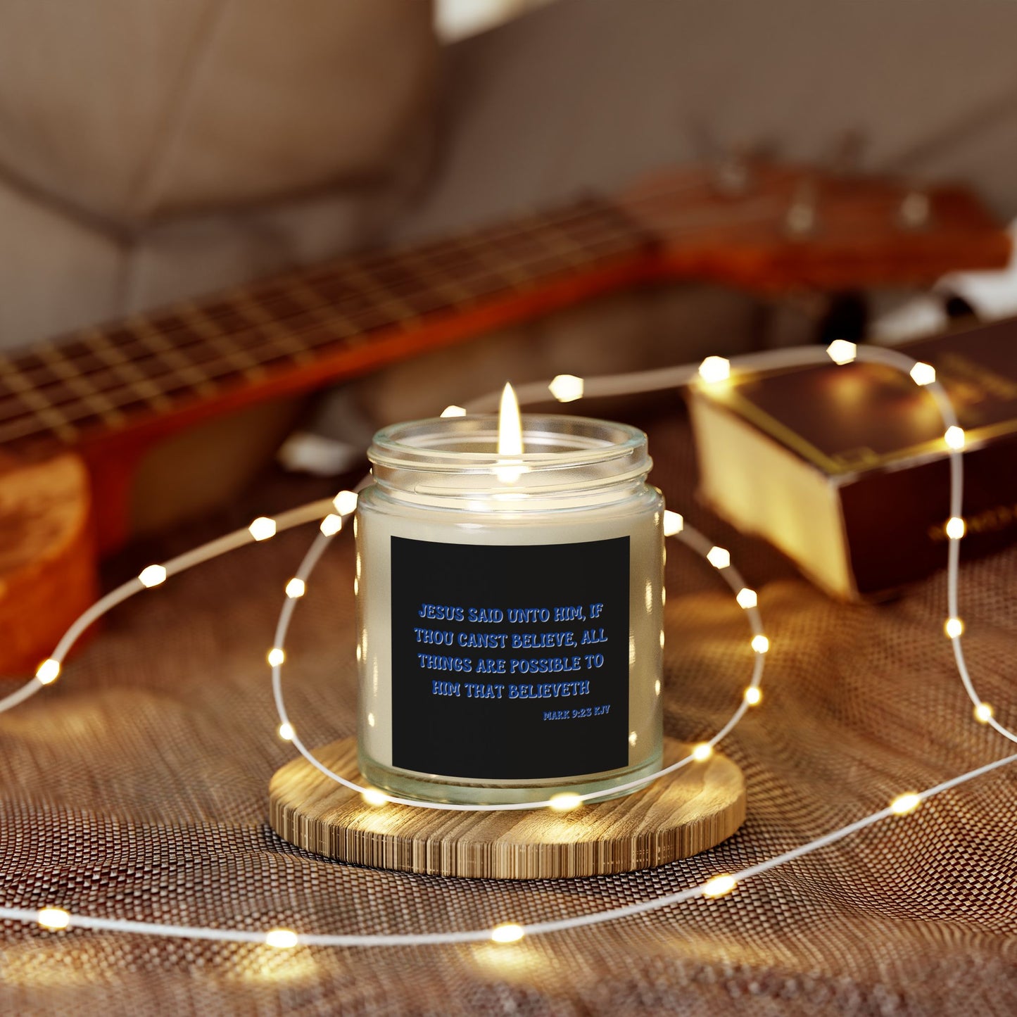 Mark 9:23 KJV Bible Verse Scented Candle Faith Based Christian Gift