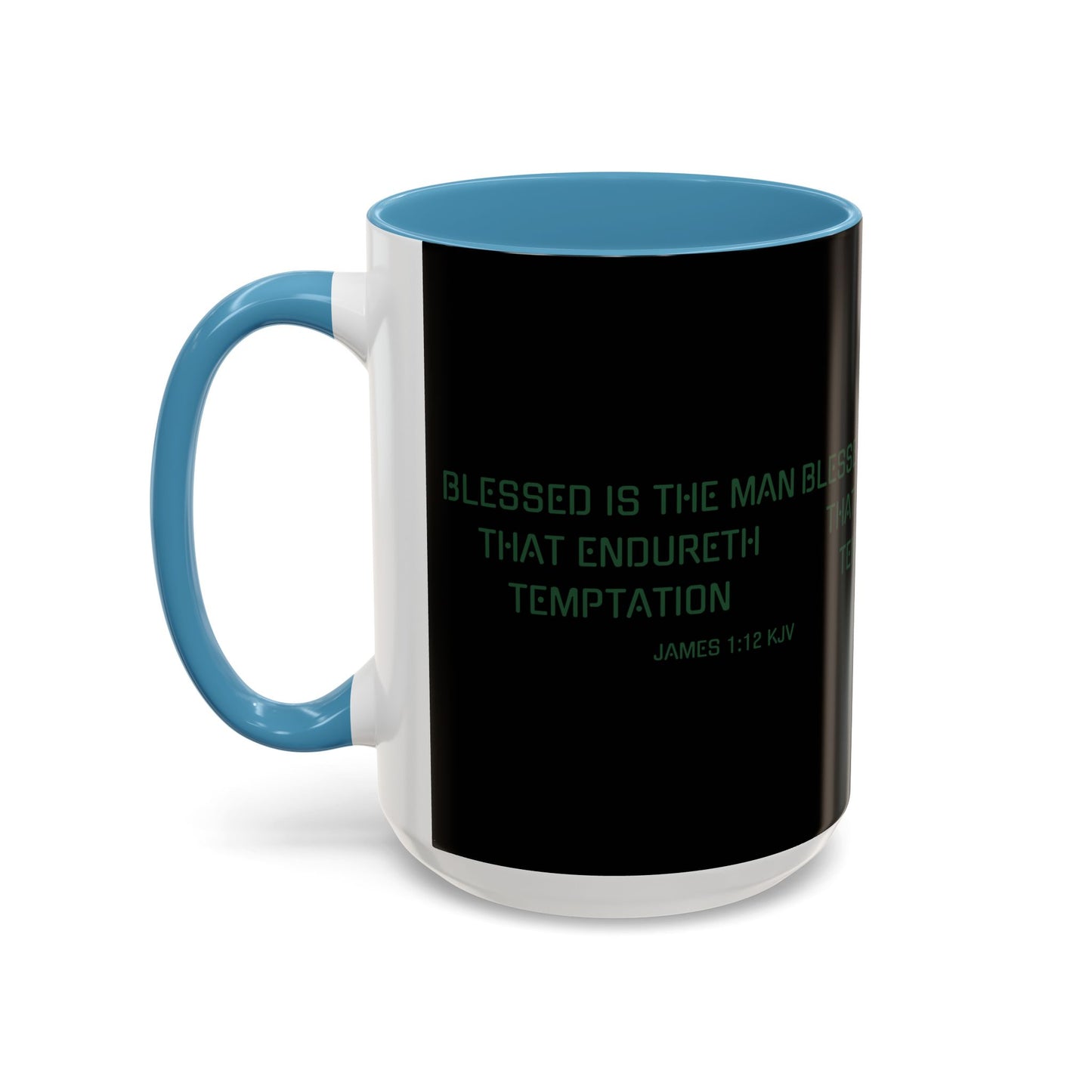 James 1:12 KJV Coffee Mug Blessed is the Man Biblical Christian Gift for Faith-Based Coffee Lovers