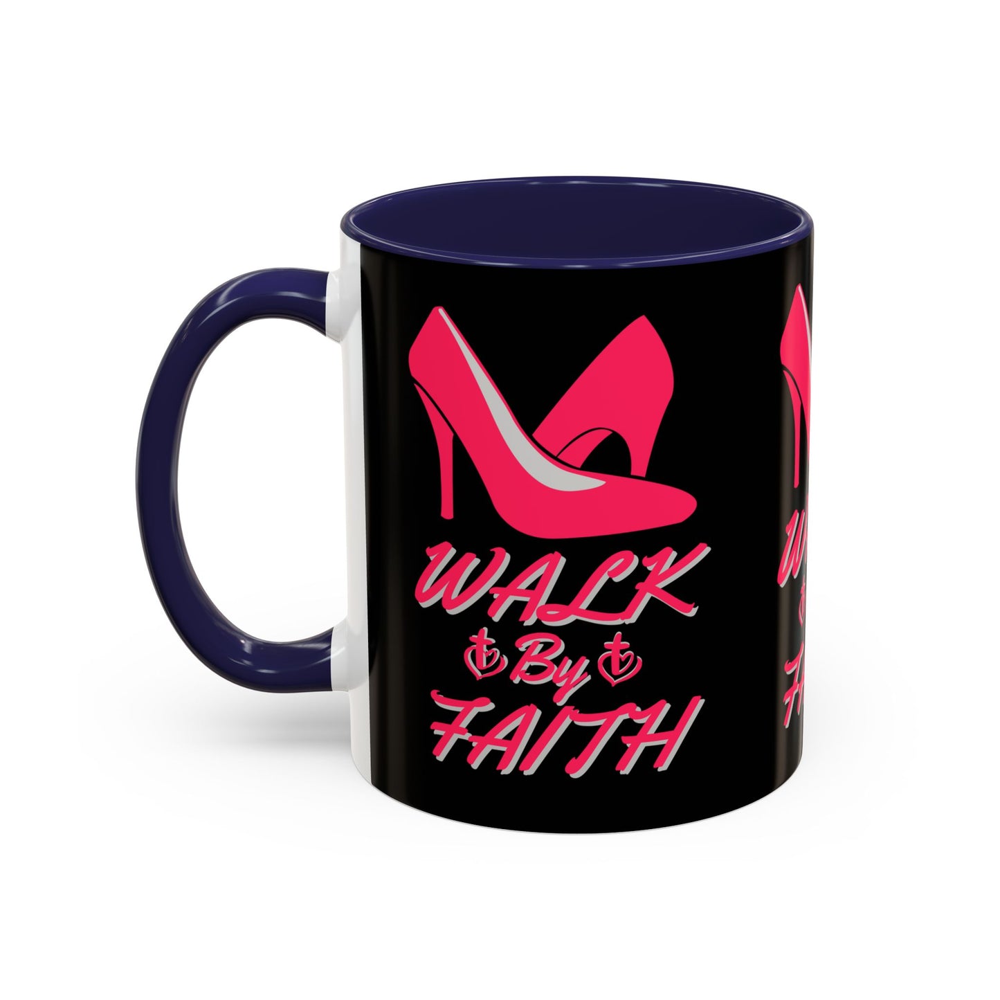 Walk By Faith Biblical Coffee Mug with High Heel Design Christian Gift for Her