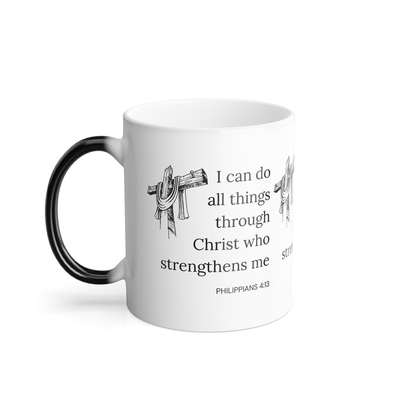 Philippians 4:13 KJV Color Morphing Coffee Mug Biblical Strength and Empowerment