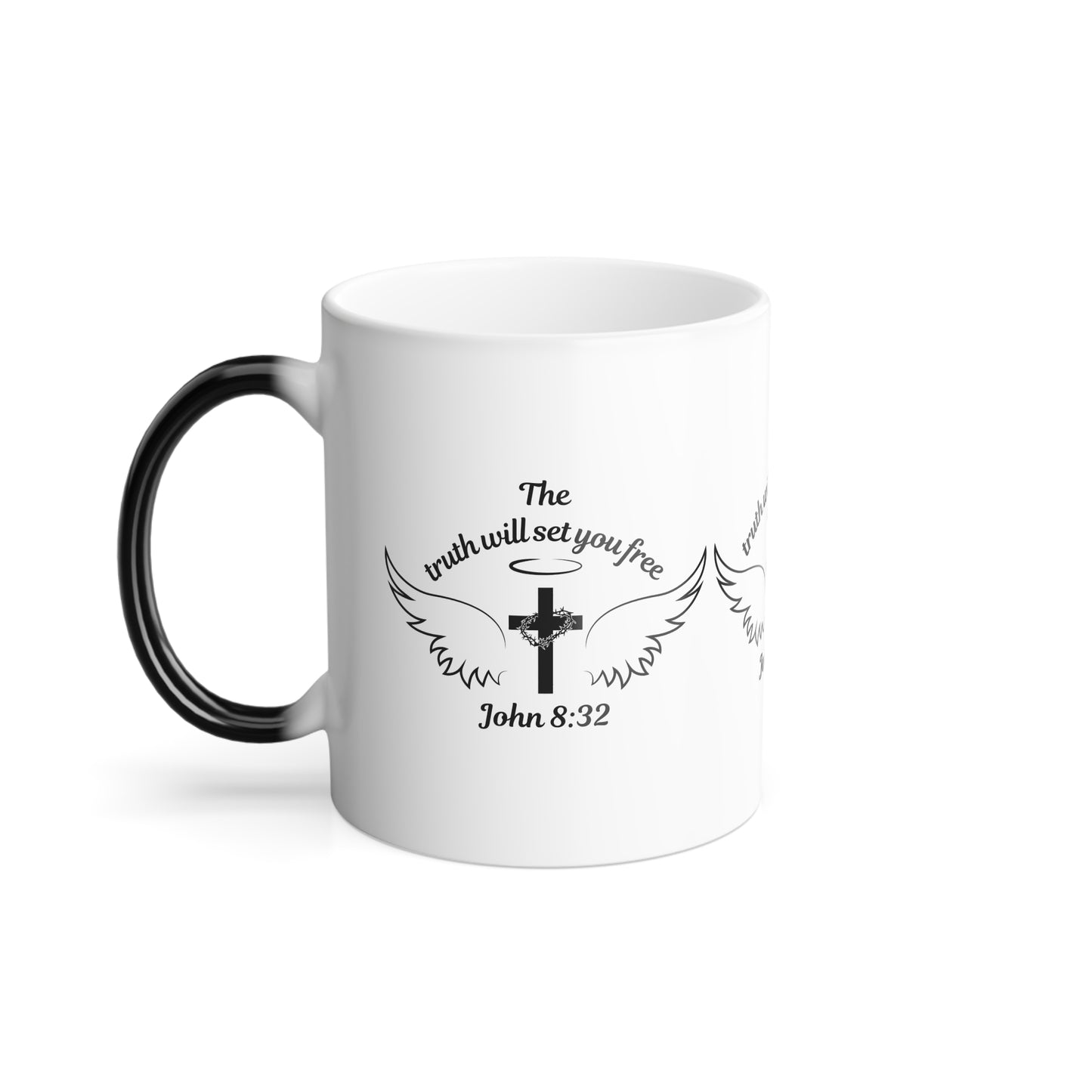 John 8:32 KJV Color Morphing Coffee Mug The Truth Shall Make You Free Inspirational Christian Gift