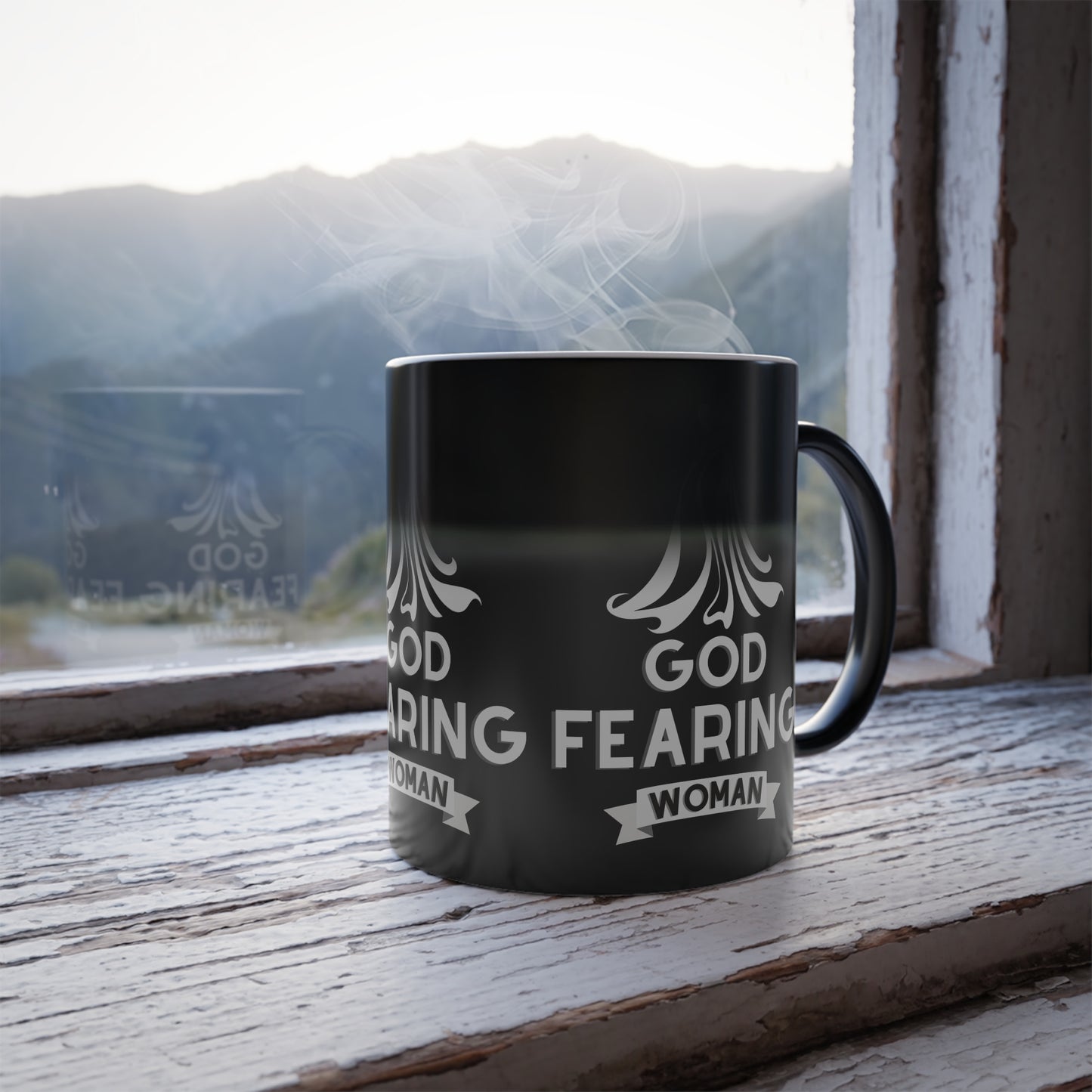 God Fearing Woman Color Morphing Coffee Mug Inspirational Christian Gift for Her