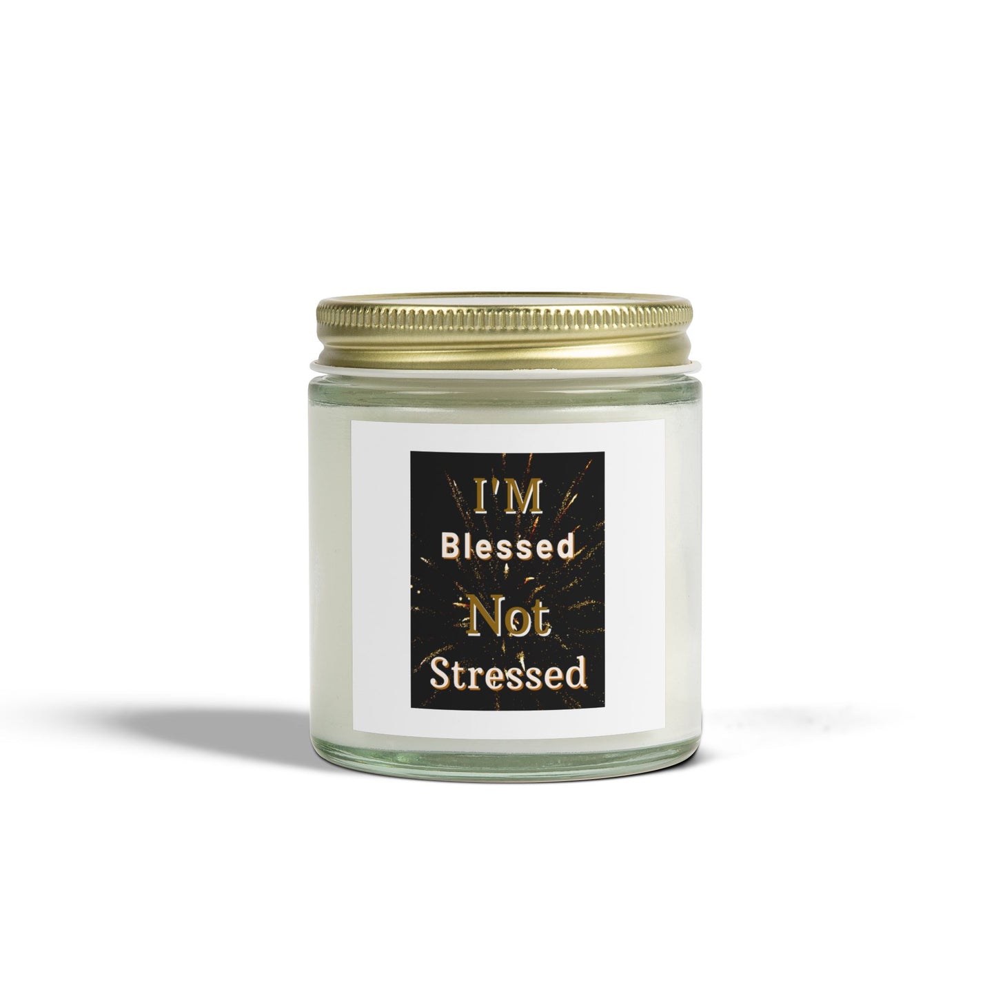 I'm Blessed Not Stressed Scented Candle Inspirational Christian Gift for Faith-Based Living