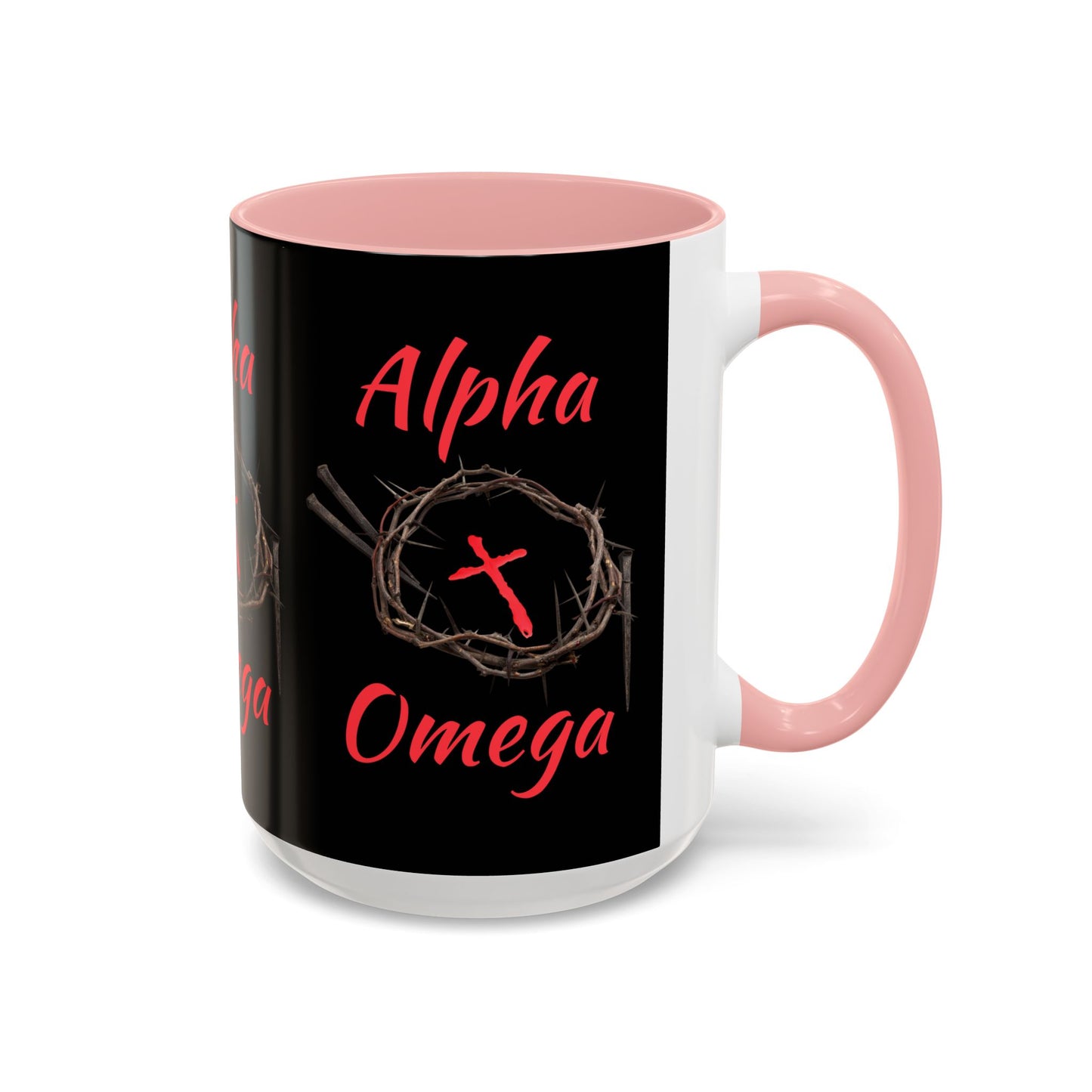 Alpha Omega Coffee Mug Based On Revelation 22:13 KJV Bible Verse