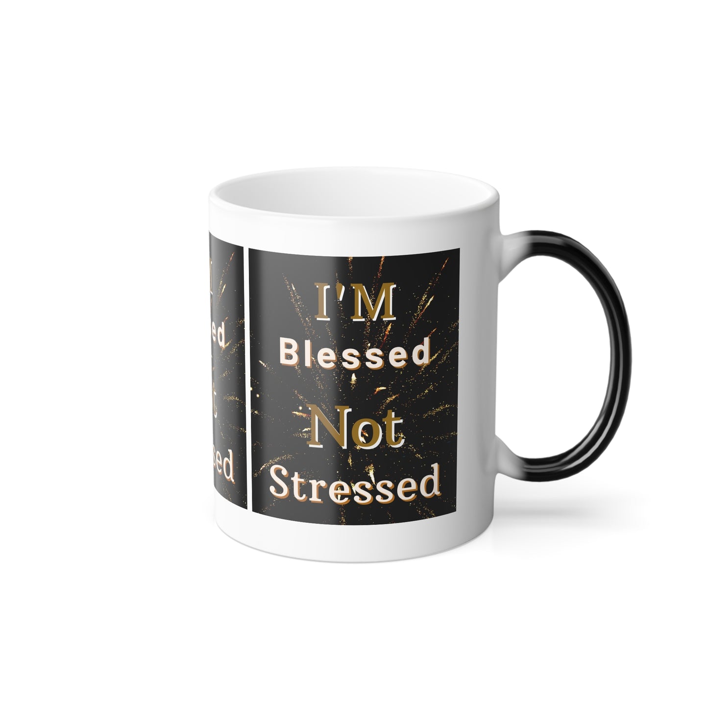 I'm Blessed Not Stressed Color Morphing Coffee Mug Inspirational Christian Gift for Faith-Based Living