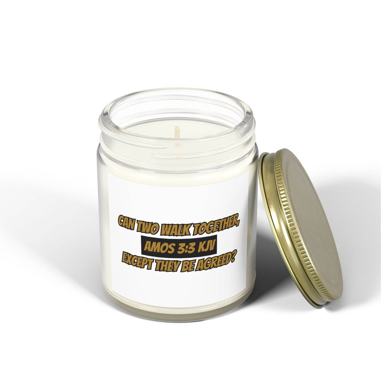 Inspirational Amos 3:3 KJV Bible Verse Scented Candle Perfect Christian Gift