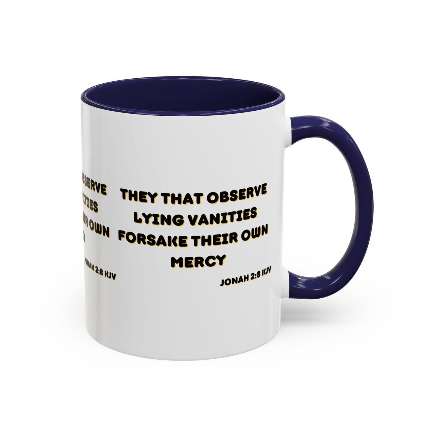 Jonah 2:8 KJV Coffee Mug They That Observe Lying Vanities Biblical Christian Gift for Faith-Based Living