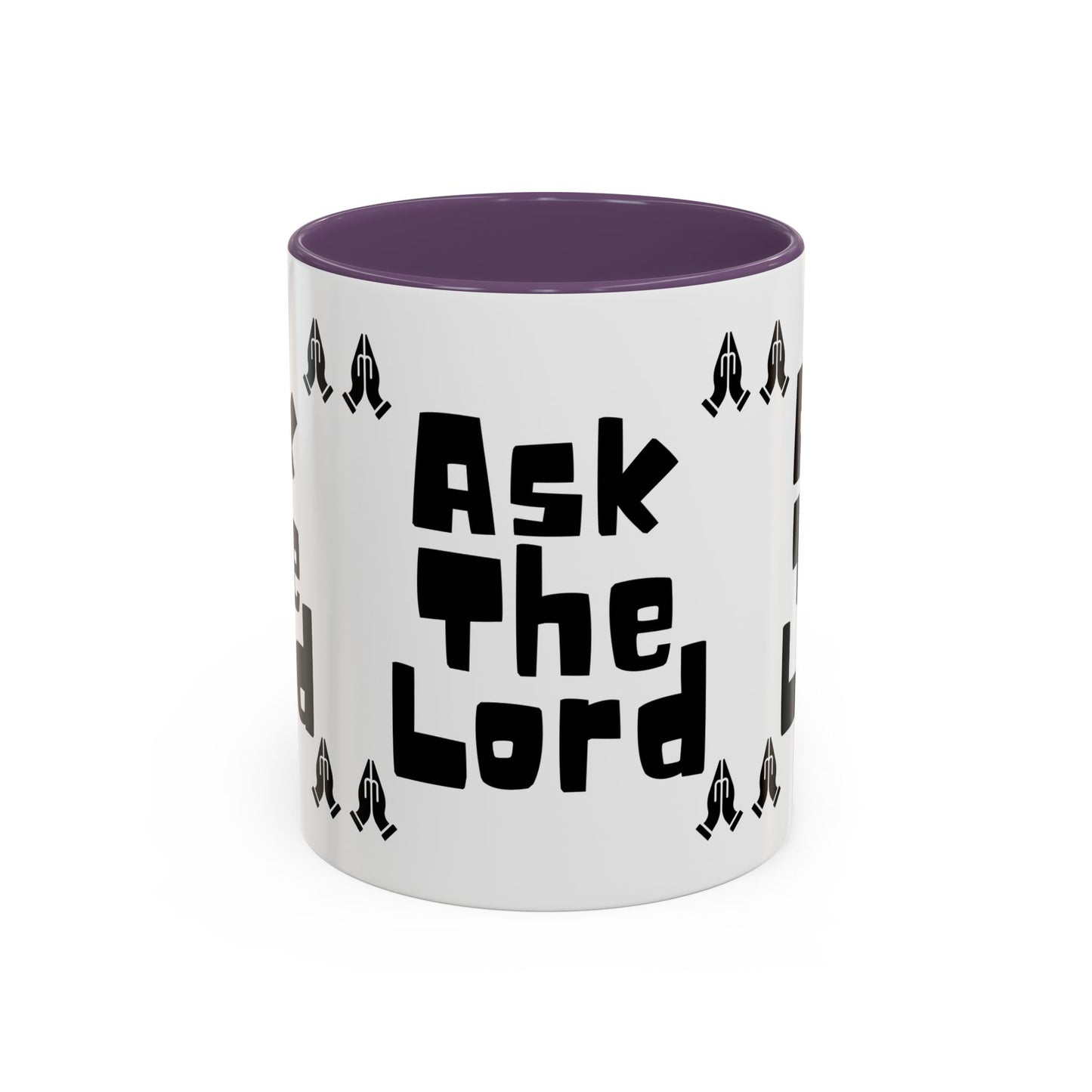 Ask The Lord Coffee Mug with Praying Hands Biblical Christian Gift for Faith-Based Living