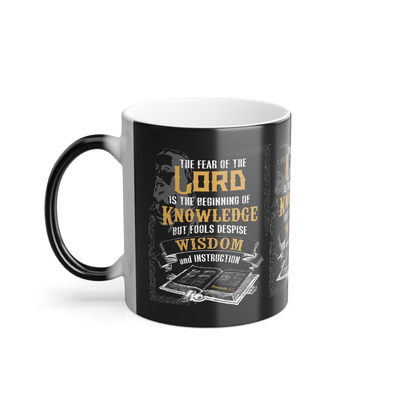 Proverbs 1:7 Bible Verse Color Morphing Coffee Mug Wisdom In Every Sip