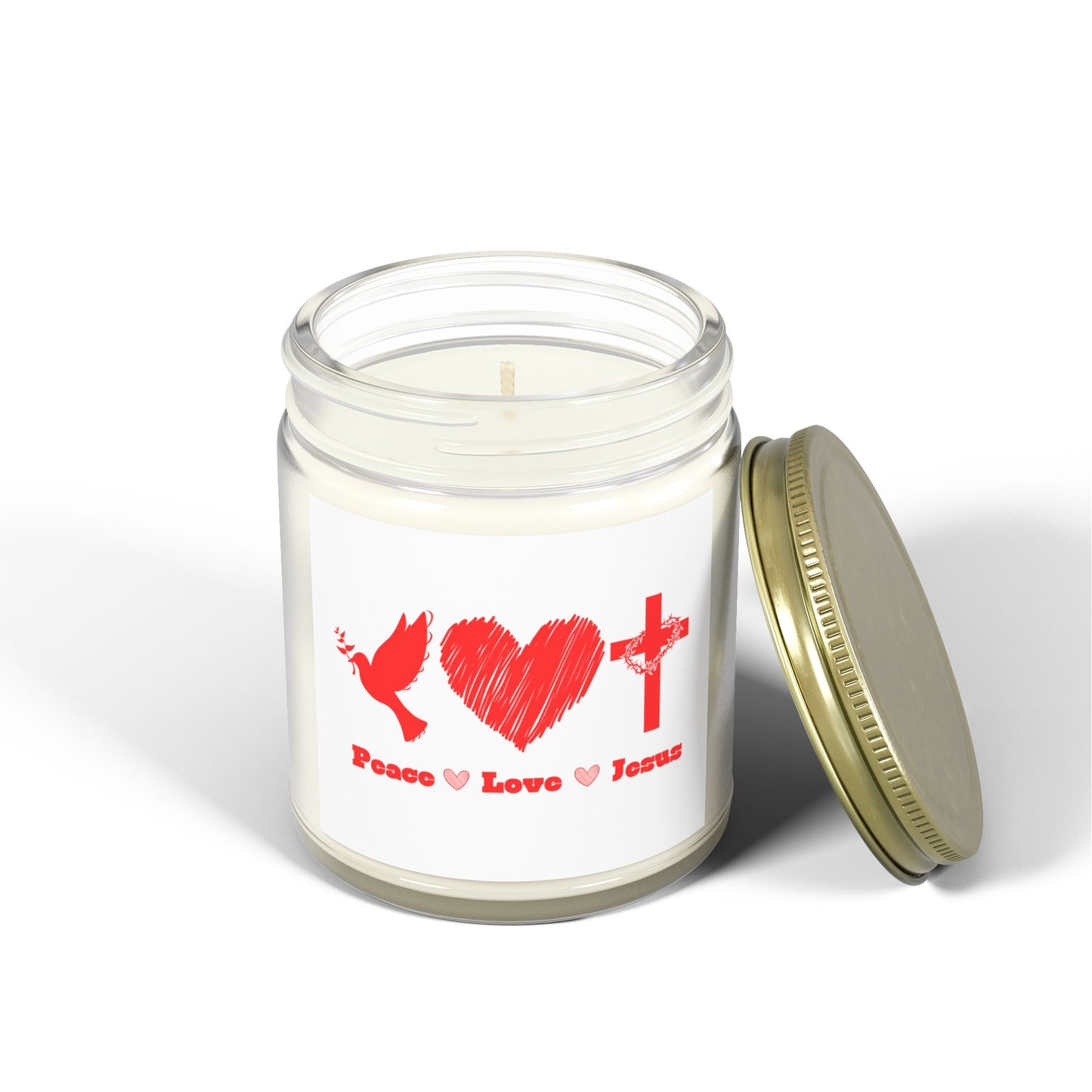 Peace Love Jesus Scented Candle Faith Based Christian Gift