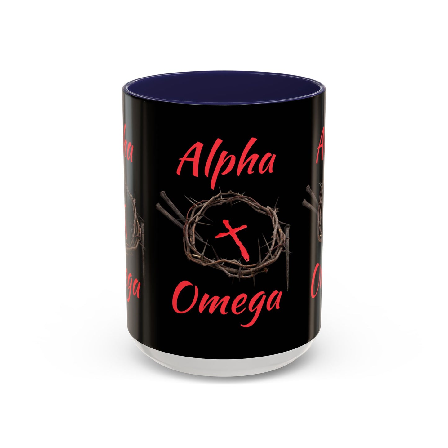 Alpha Omega Coffee Mug Based On Revelation 22:13 KJV Bible Verse