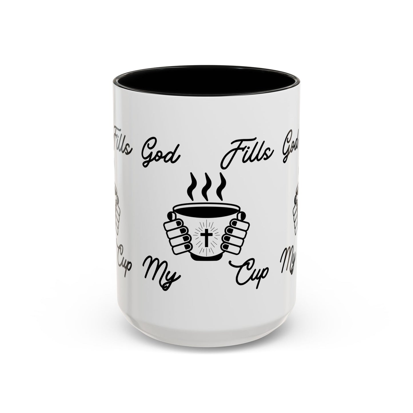 God Fills My Cup Coffee Mug Inspirational Christian Gift for Faith and Encouragement for Coffee Lovers