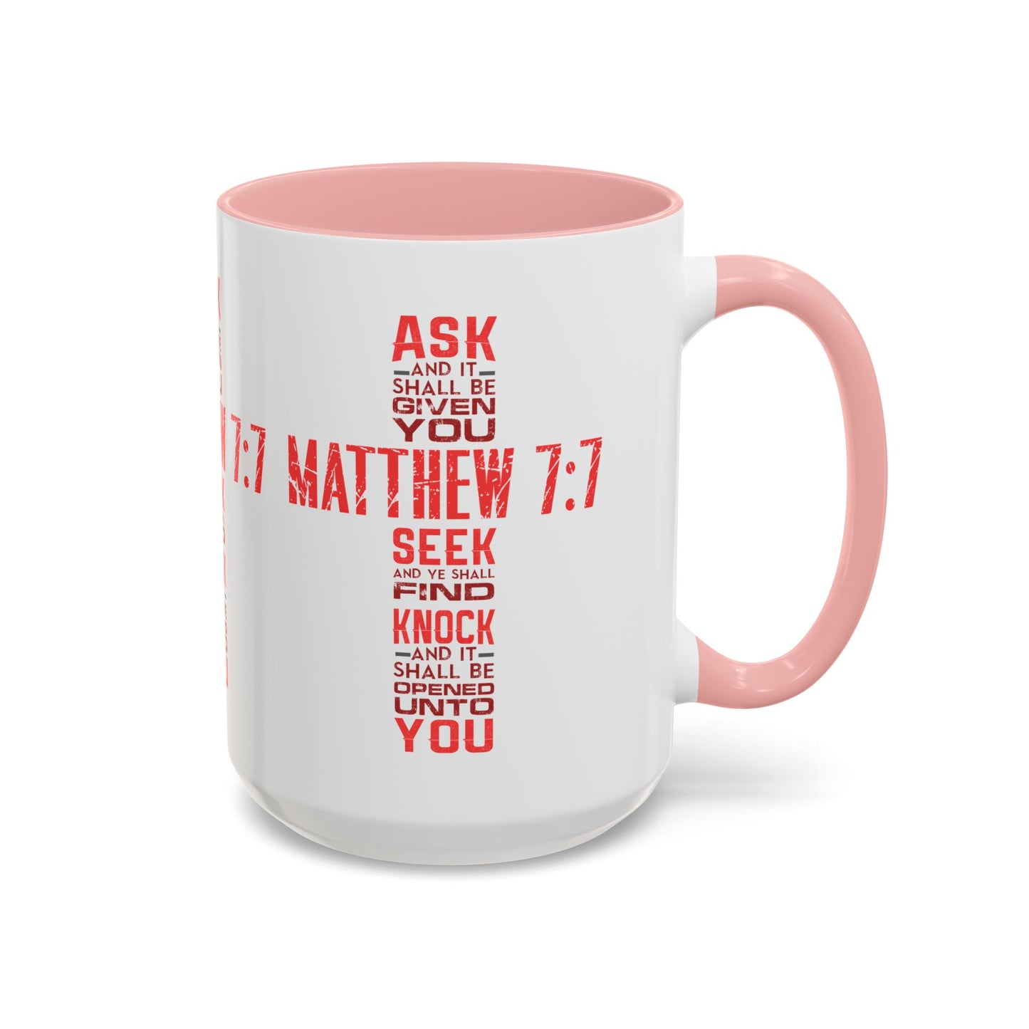 Seek and Find: Matthew 7:7 KJV Bible Verse Coffee Mug Inspirational Christian Gift