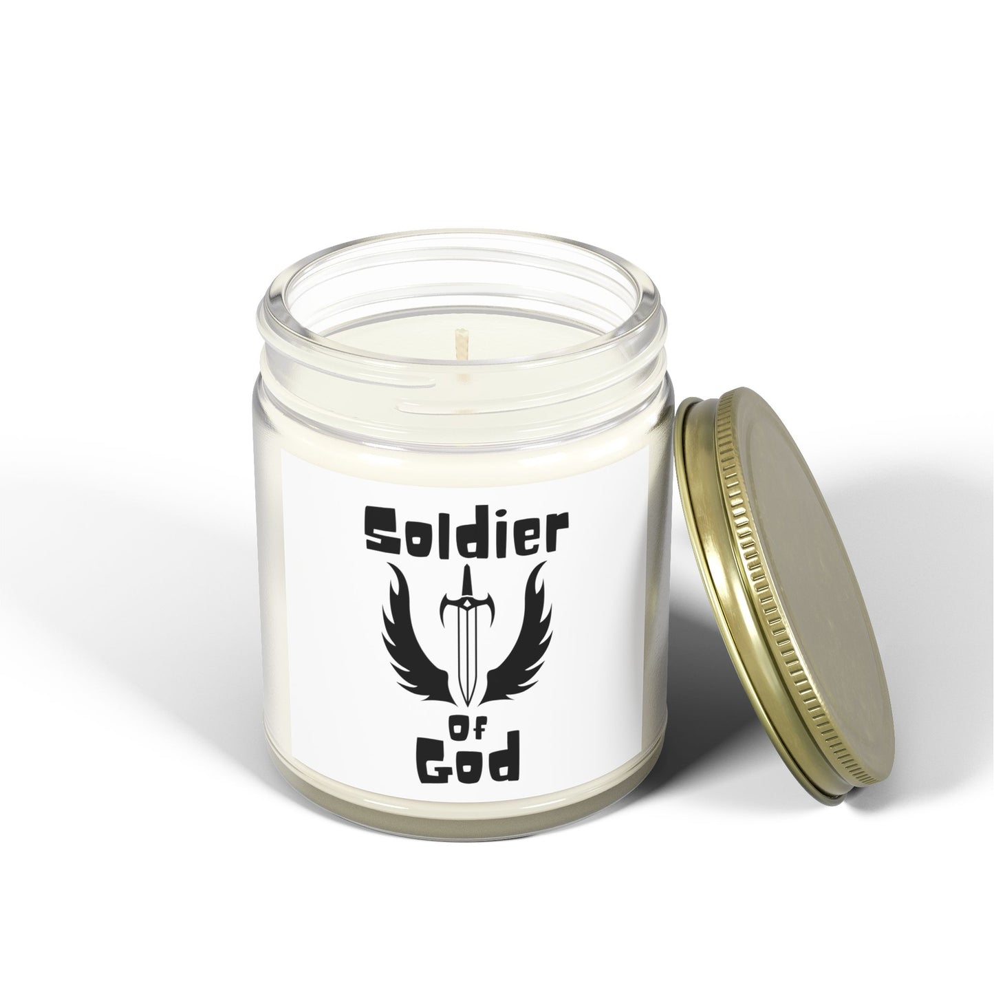 Soldier of God Scented Candle Inspirational Christian Gift for Faith-Based Living