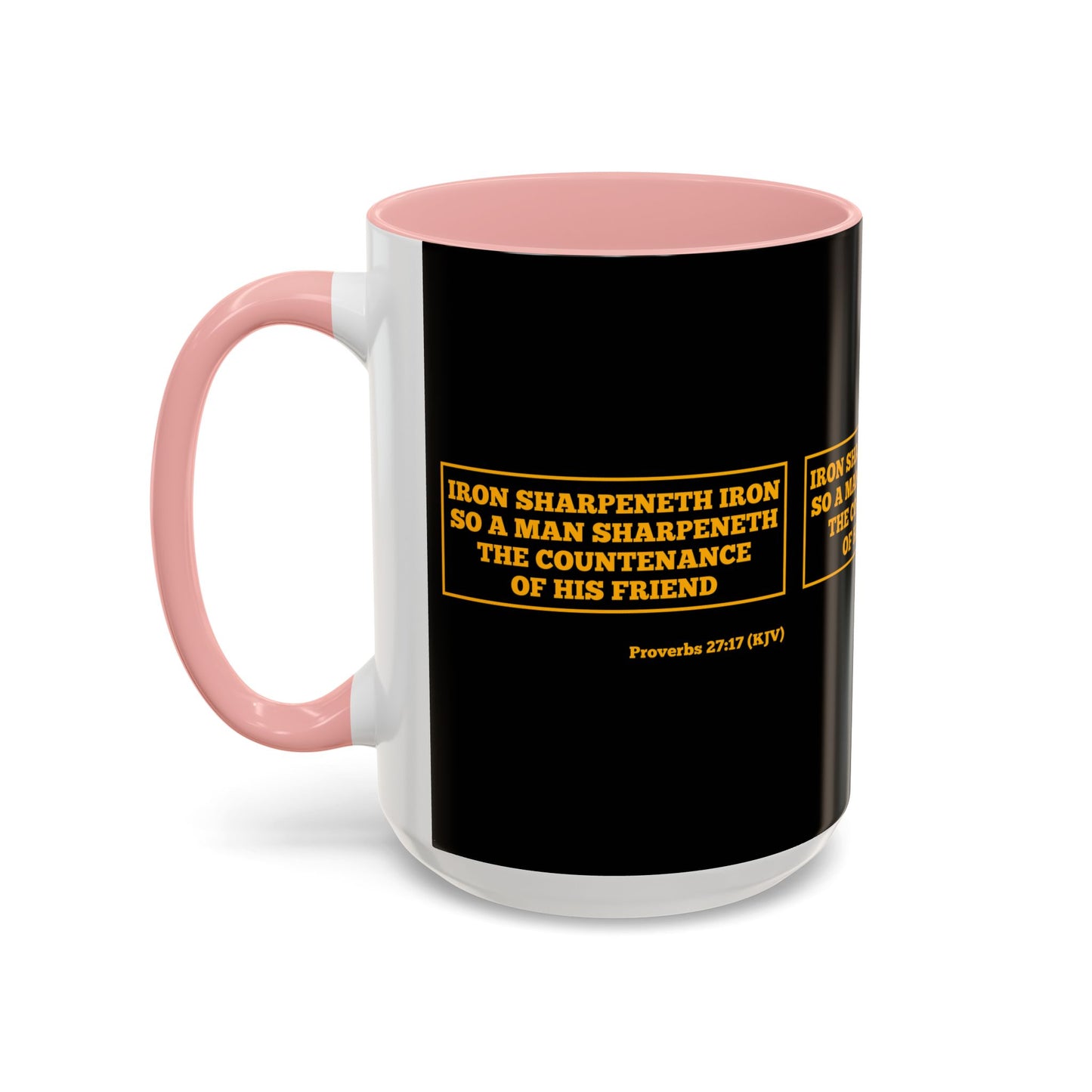 Proverbs 27:17 KJV Coffee Mug Iron Sharpens Iron Inspirational Faith Based Gift For Believers